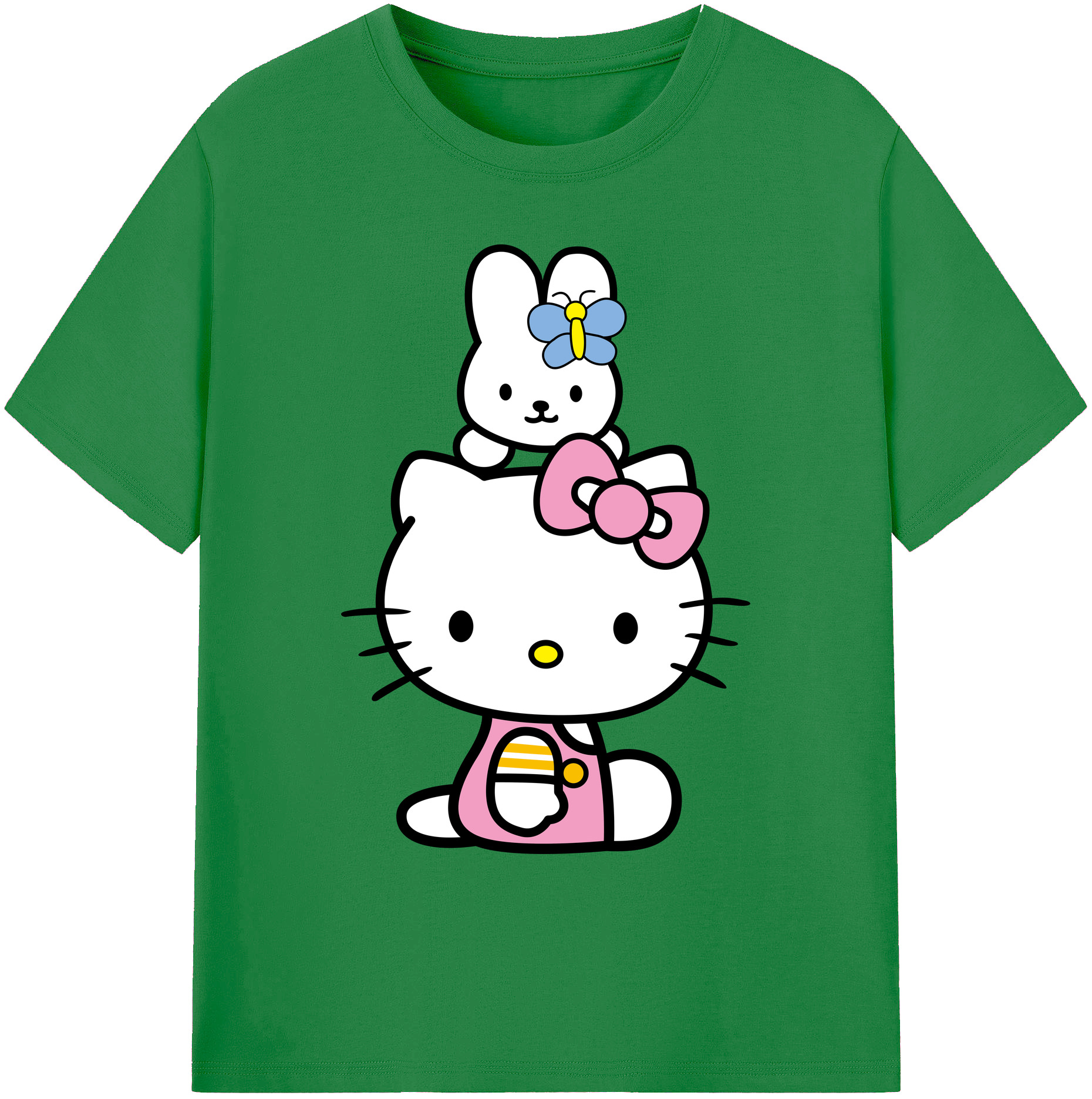 （画像用） Hello Kitty ハローキティ 綿100％ メンズ半袖Tシャツ｜肌触りやわらか＆通気性