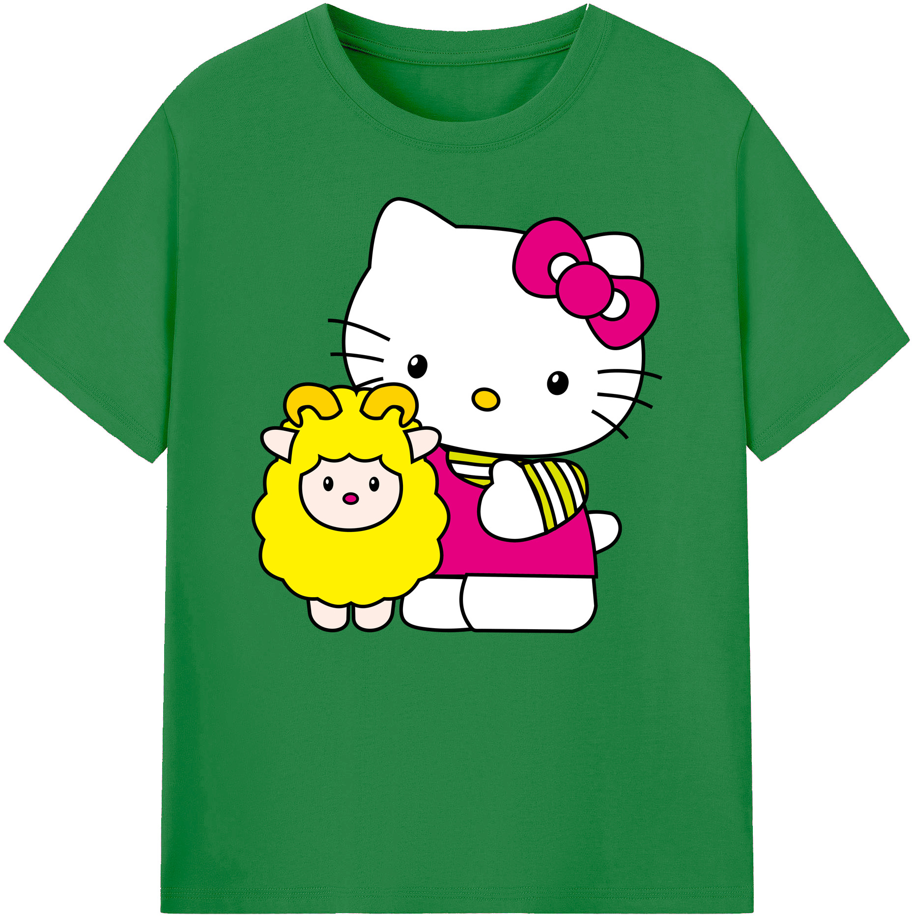 （画像用） Hello Kitty ハローキティ 綿100％ メンズ半袖Tシャツ｜肌触りやわらか＆通気性