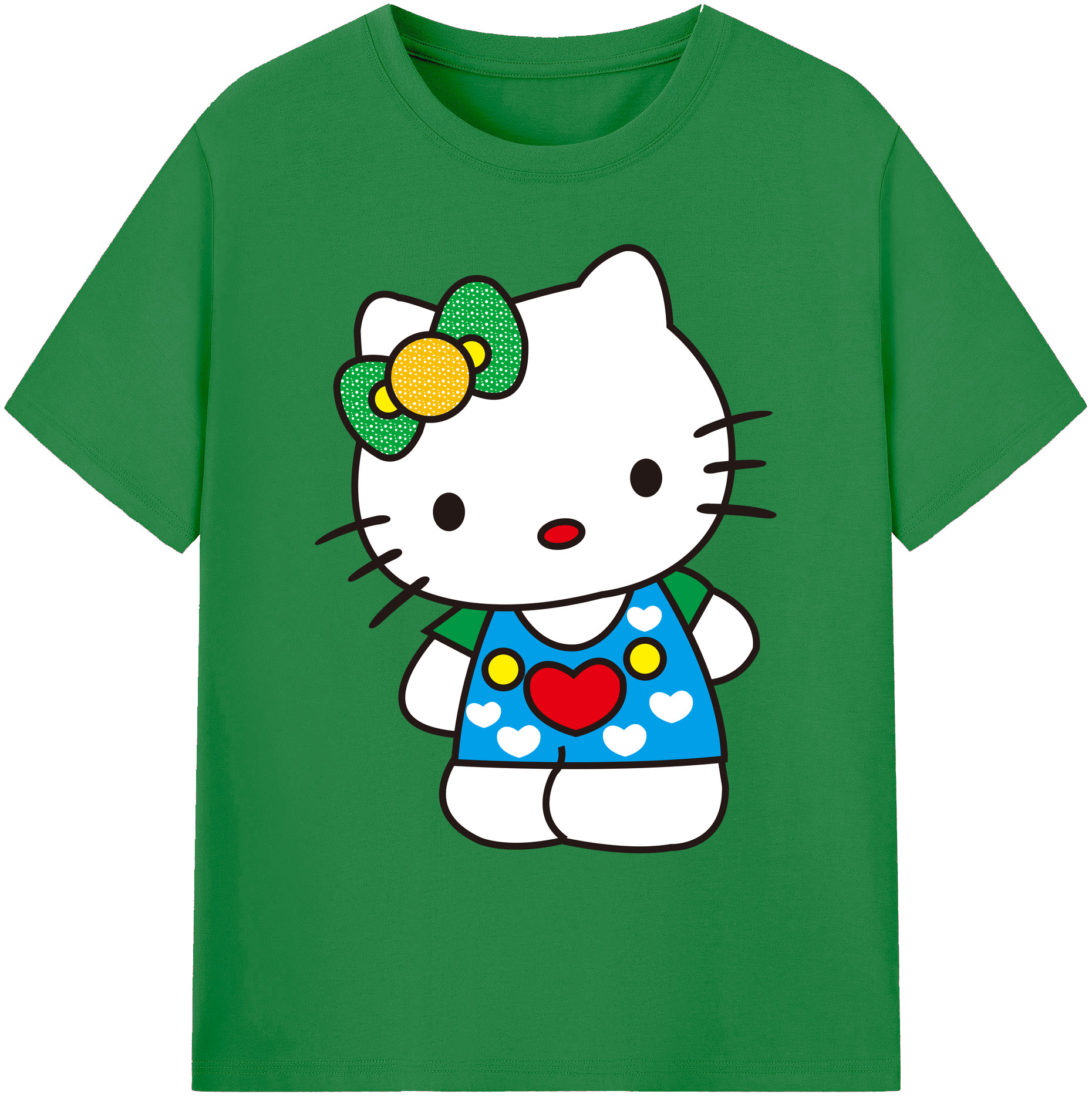 （画像用） Hello Kitty ハローキティ 綿100％ メンズ半袖Tシャツ｜肌触りやわらか＆通気性