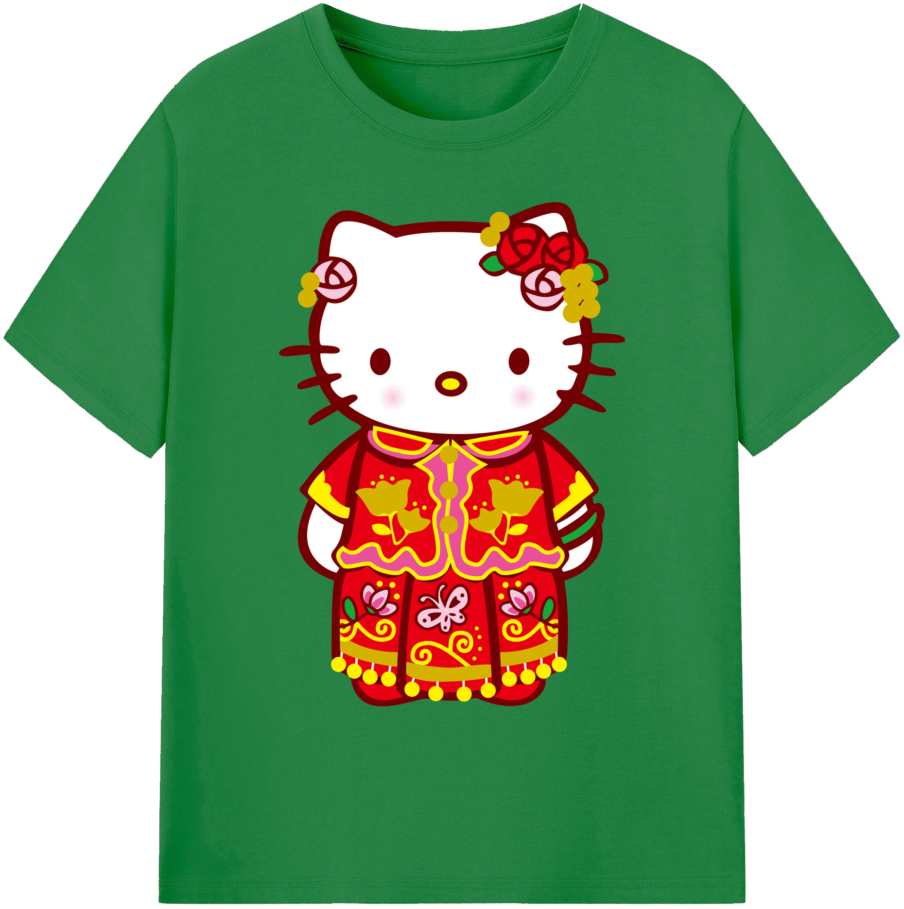（画像用） Hello Kitty ハローキティ 綿100％ メンズ半袖Tシャツ｜肌触りやわらか＆通気性