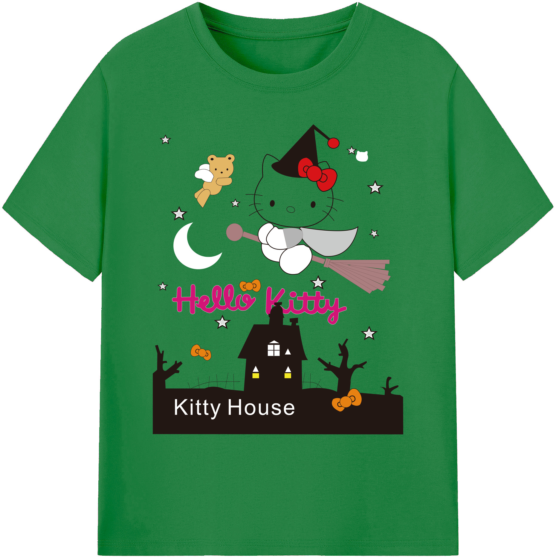 （画像用） Hello Kitty ハローキティ 綿100％ メンズ半袖Tシャツ｜肌触りやわらか＆通気性