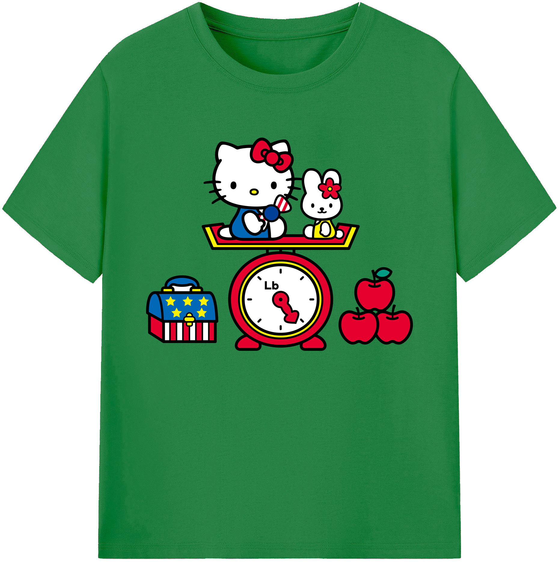 （画像用） Hello Kitty ハローキティ 綿100％ メンズ半袖Tシャツ｜肌触りやわらか＆通気性