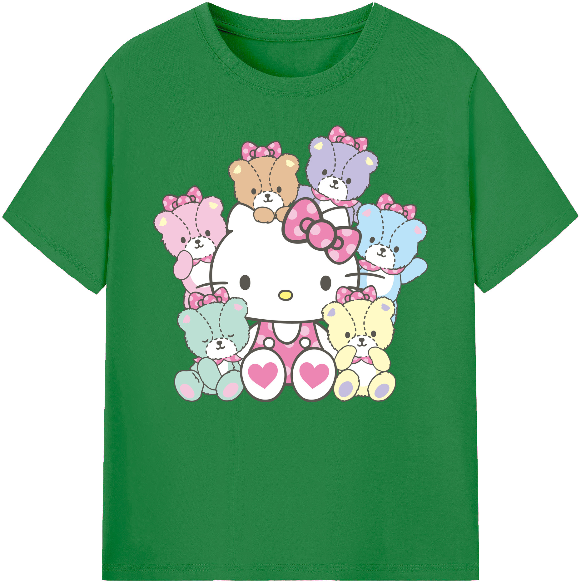 （画像用） Hello Kitty ハローキティ 綿100％ メンズ半袖Tシャツ｜肌触りやわらか＆通気性