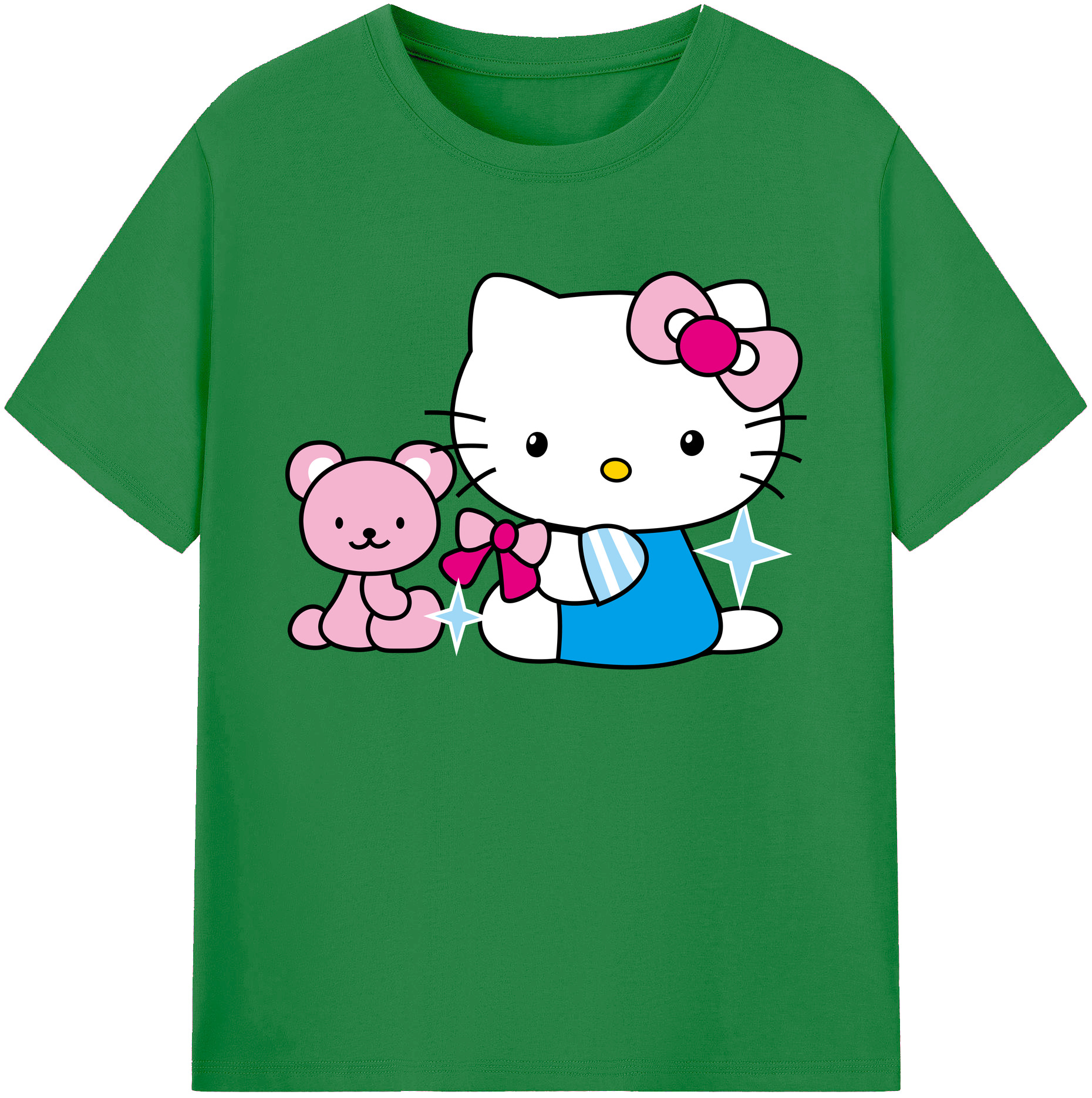 （画像用） Hello Kitty ハローキティ 綿100％ メンズ半袖Tシャツ｜肌触りやわらか＆通気性