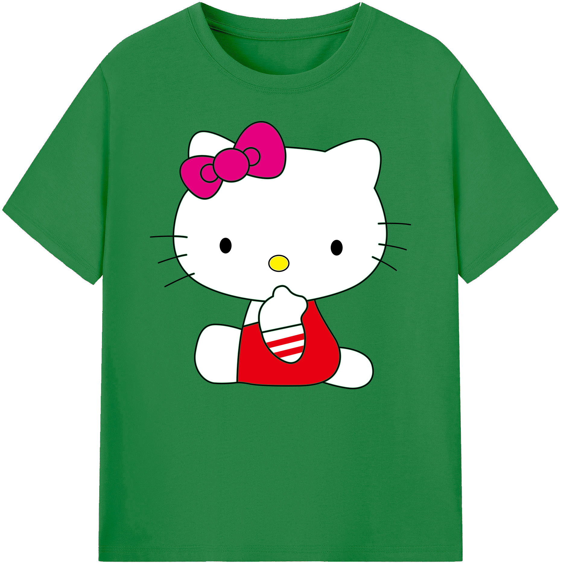 （画像用） Hello Kitty ハローキティ 綿100％ メンズ半袖Tシャツ｜肌触りやわらか＆通気性