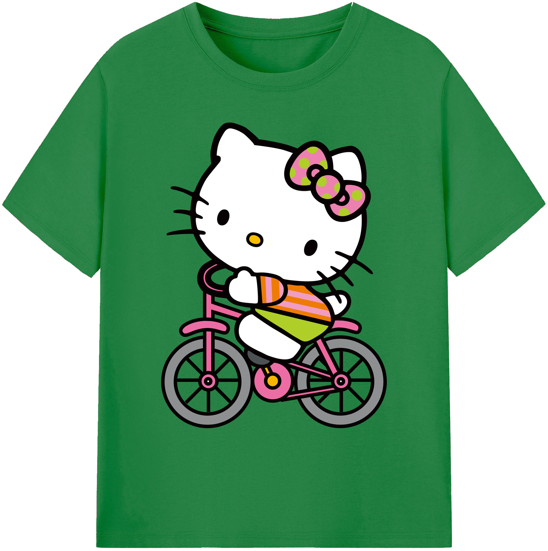 （画像用） Hello Kitty ハローキティ 綿100％ メンズ半袖Tシャツ｜肌触りやわらか＆通気性