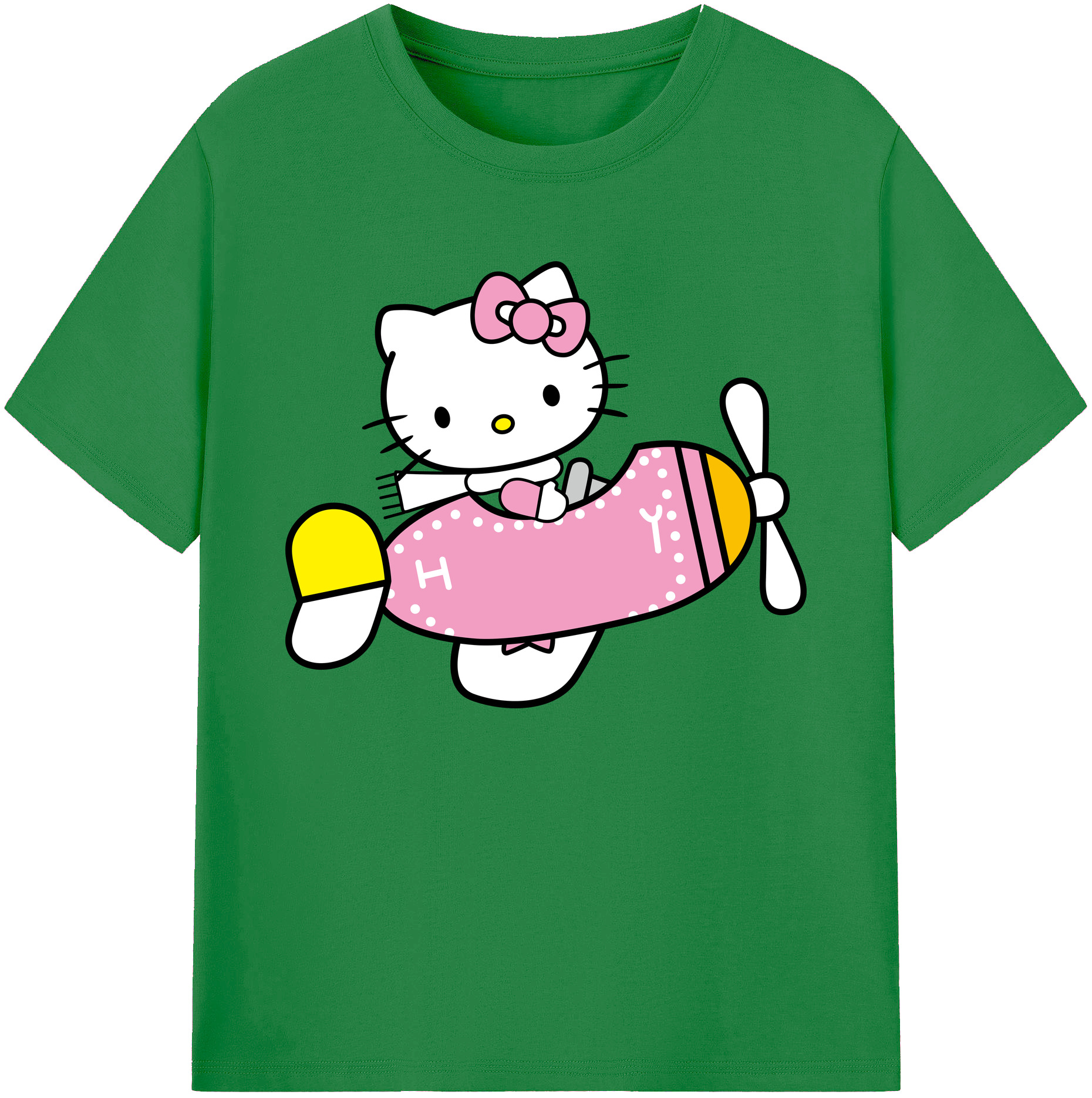 （画像用） Hello Kitty ハローキティ 綿100％ メンズ半袖Tシャツ｜肌触りやわらか＆通気性