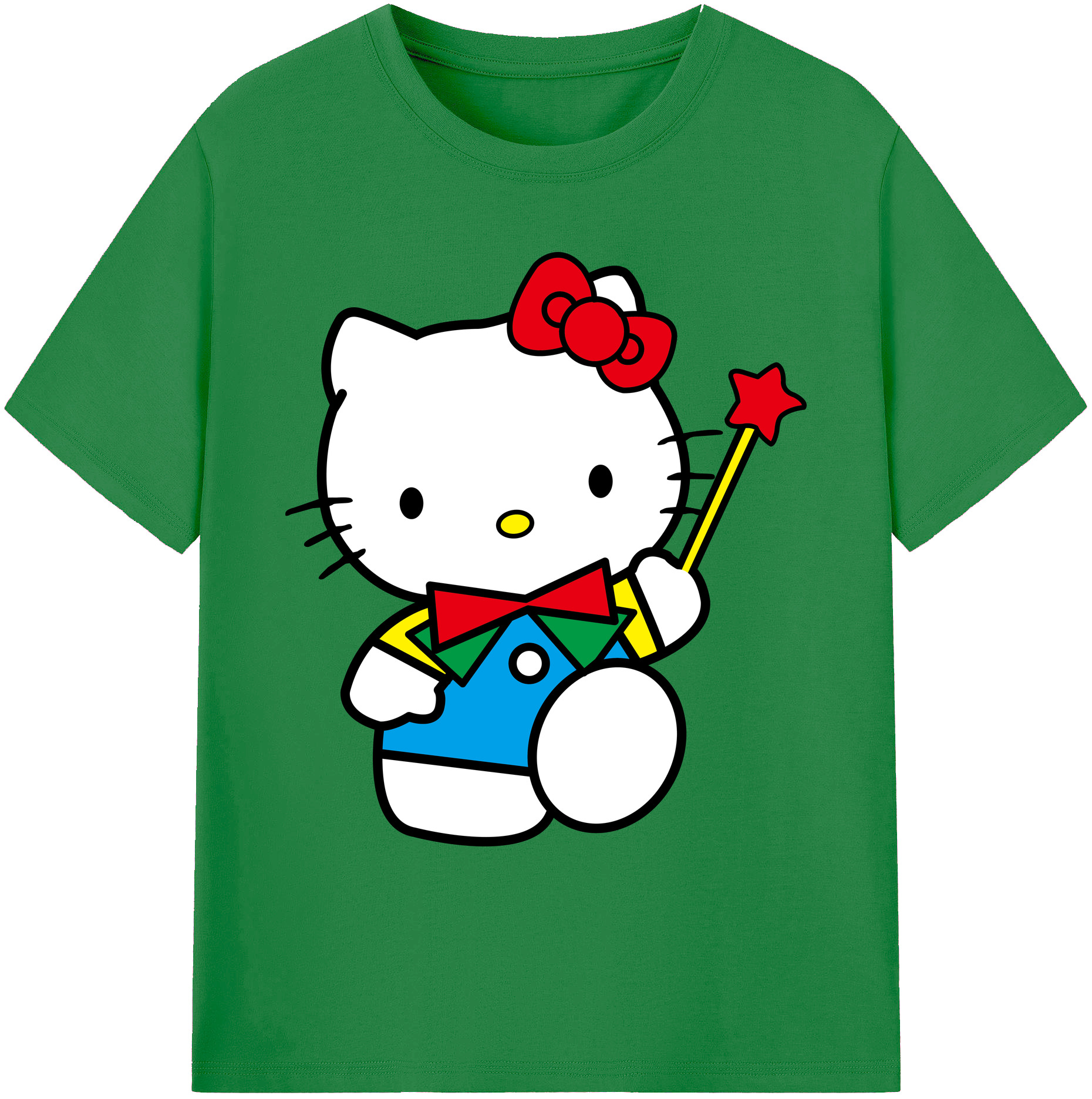 （画像用） Hello Kitty ハローキティ 綿100％ メンズ半袖Tシャツ｜肌触りやわらか＆通気性