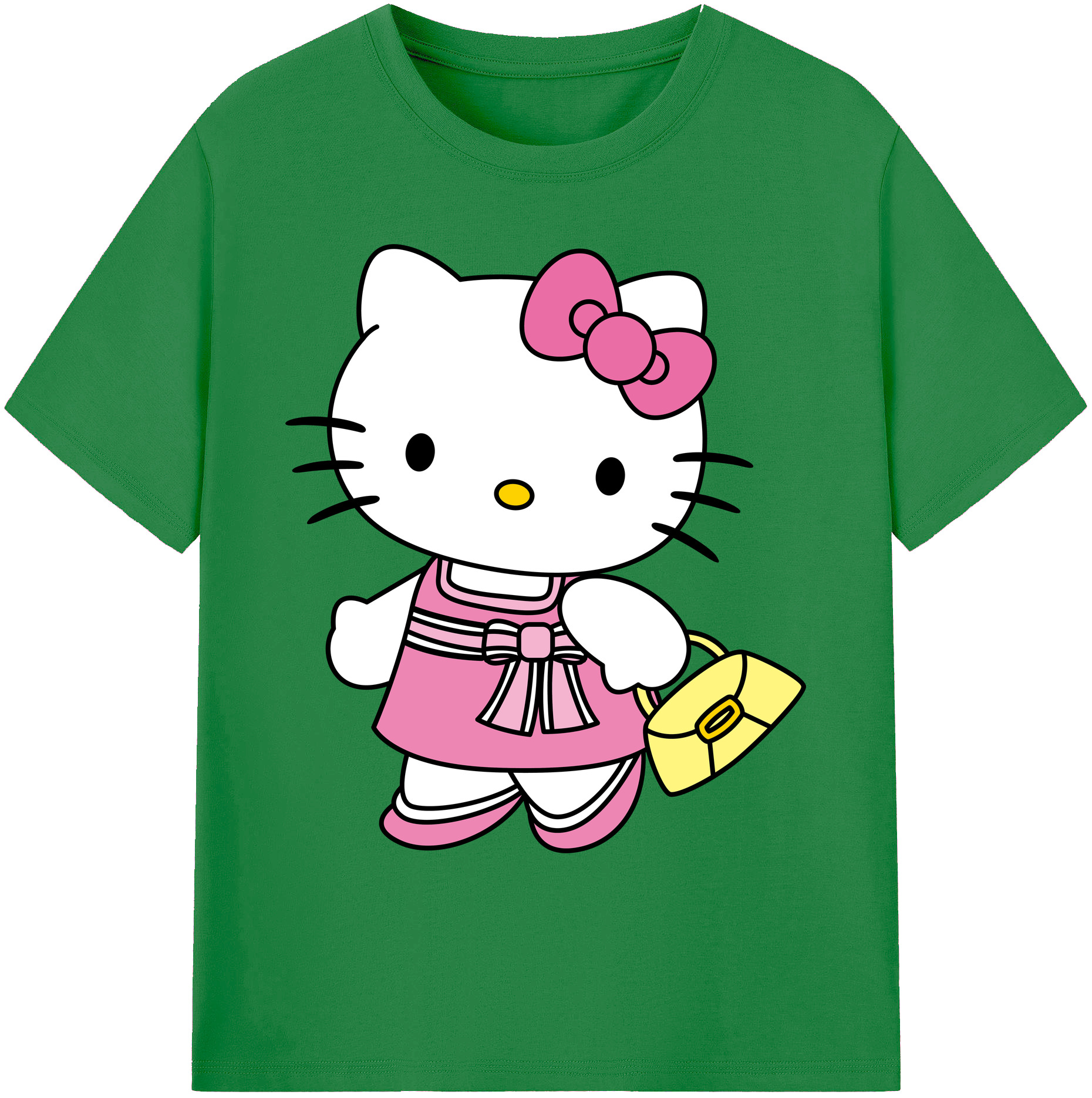 （画像用） Hello Kitty ハローキティ 綿100％ メンズ半袖Tシャツ｜肌触りやわらか＆通気性