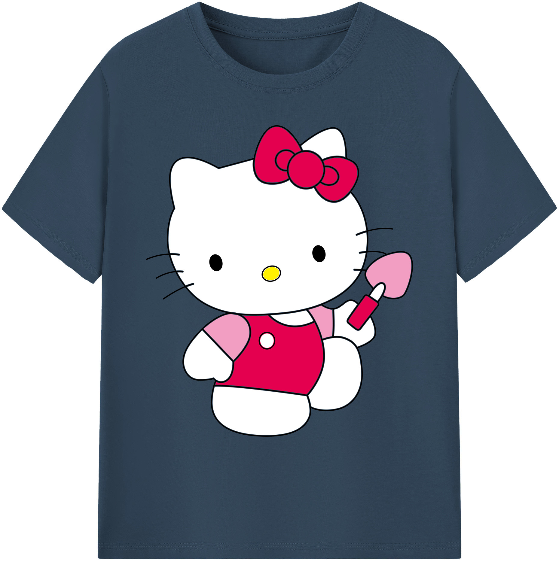 （画像用） Hello Kitty ハローキティ 綿100％ メンズ半袖Tシャツ｜肌触りやわらか＆通気性