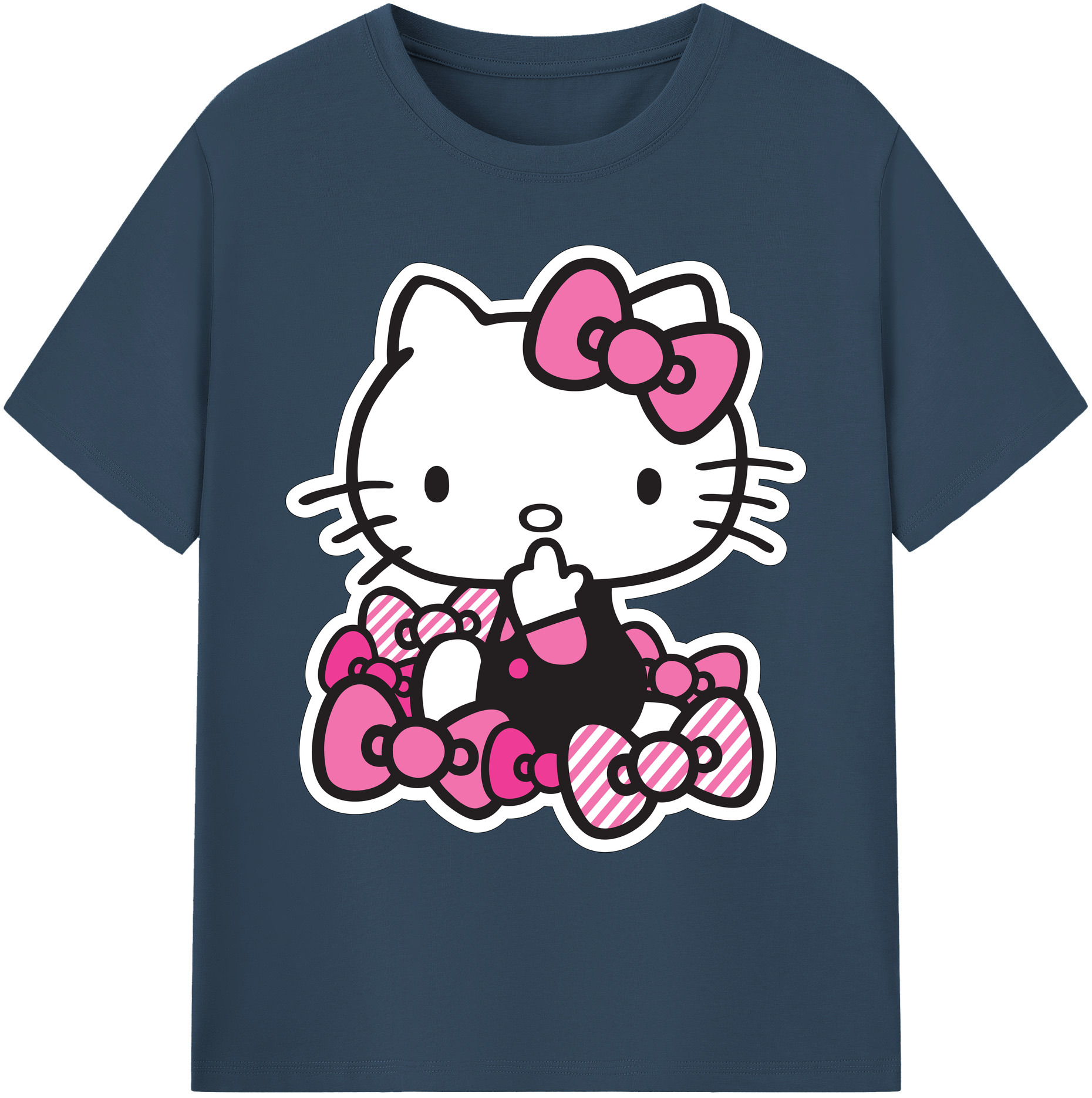 （画像用） Hello Kitty ハローキティ 綿100％ メンズ半袖Tシャツ｜肌触りやわらか＆通気性