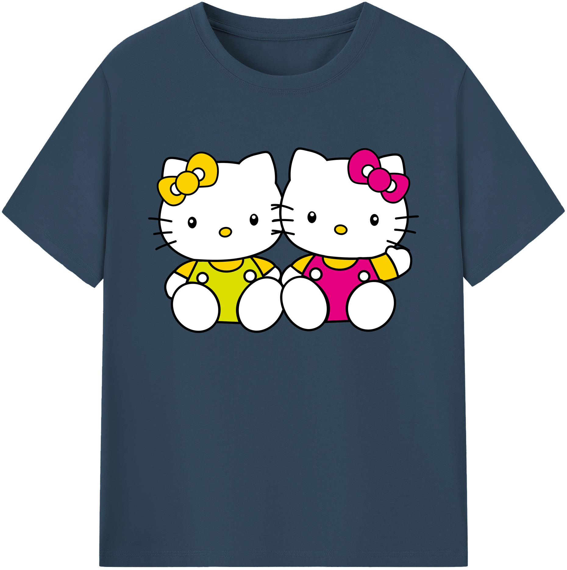 （画像用） Hello Kitty ハローキティ 綿100％ メンズ半袖Tシャツ｜肌触りやわらか＆通気性