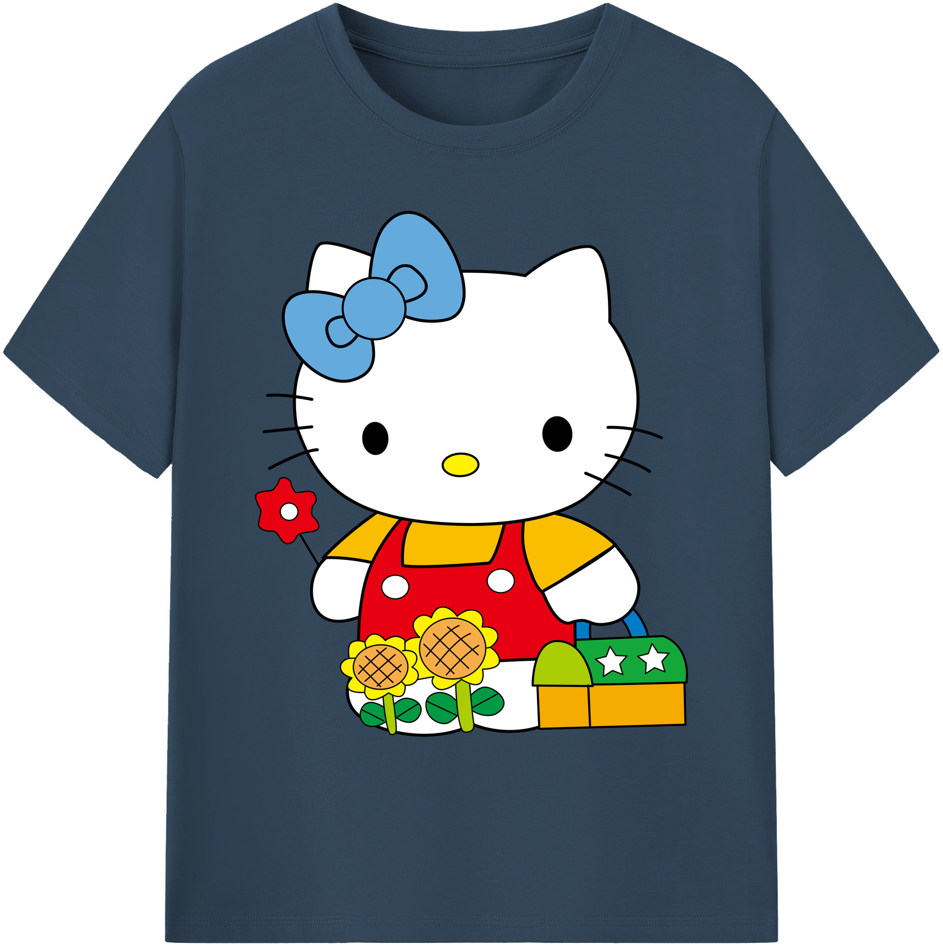 （画像用） Hello Kitty ハローキティ 綿100％ メンズ半袖Tシャツ｜肌触りやわらか＆通気性