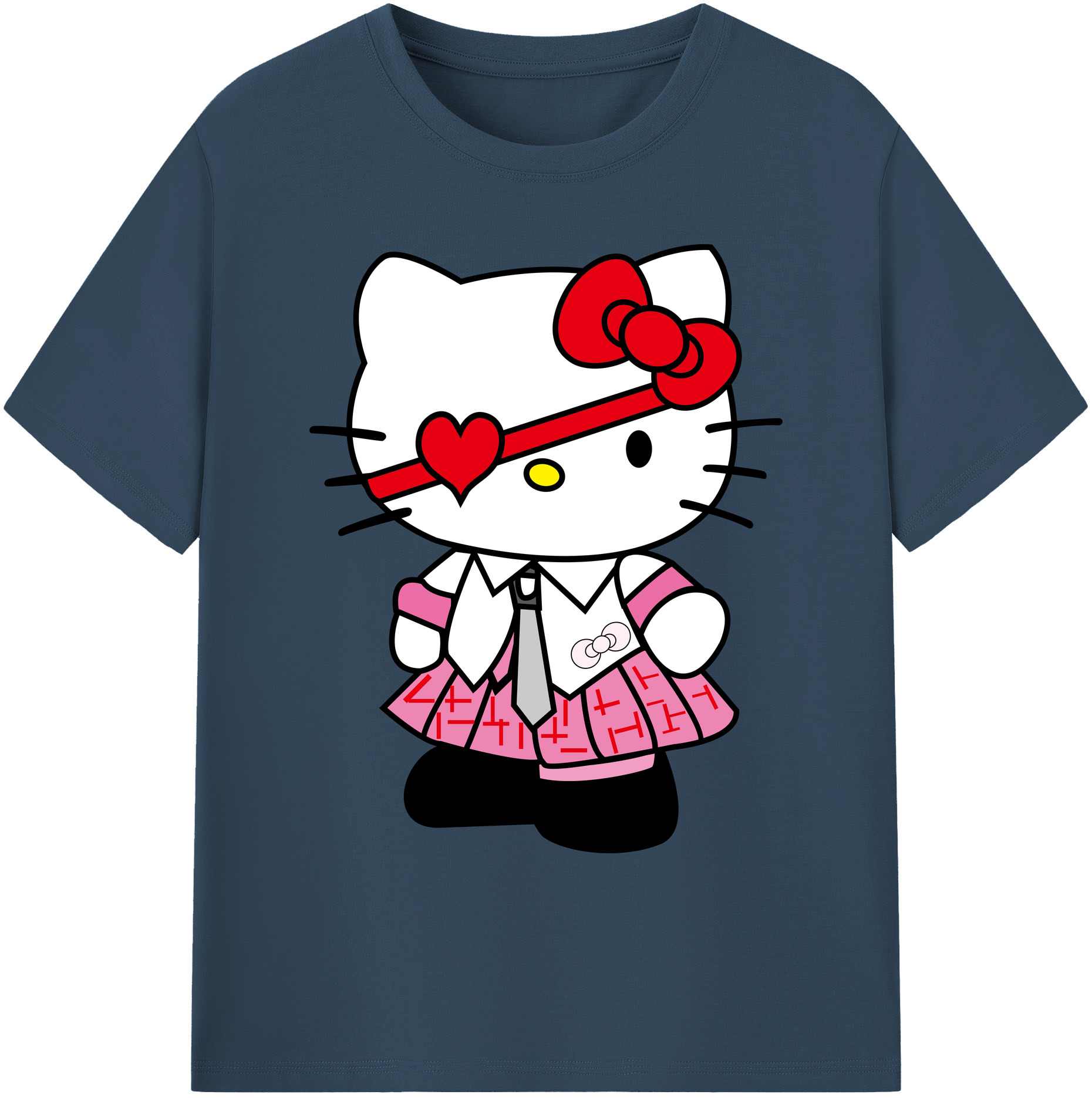 （画像用） Hello Kitty ハローキティ 綿100％ メンズ半袖Tシャツ｜肌触りやわらか＆通気性