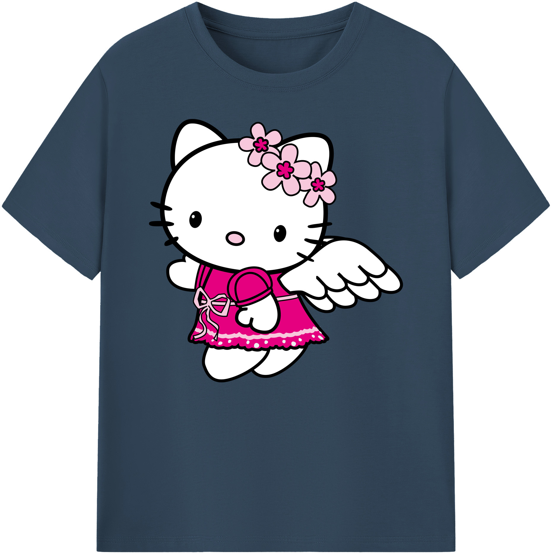 （画像用） Hello Kitty ハローキティ 綿100％ メンズ半袖Tシャツ｜肌触りやわらか＆通気性