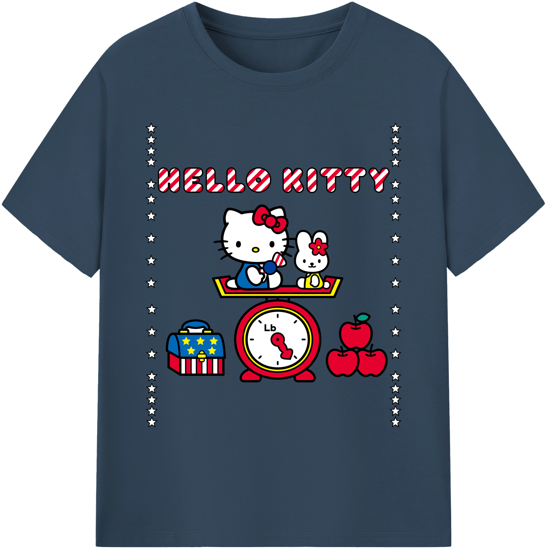 （画像用） Hello Kitty ハローキティ 綿100％ メンズ半袖Tシャツ｜肌触りやわらか＆通気性