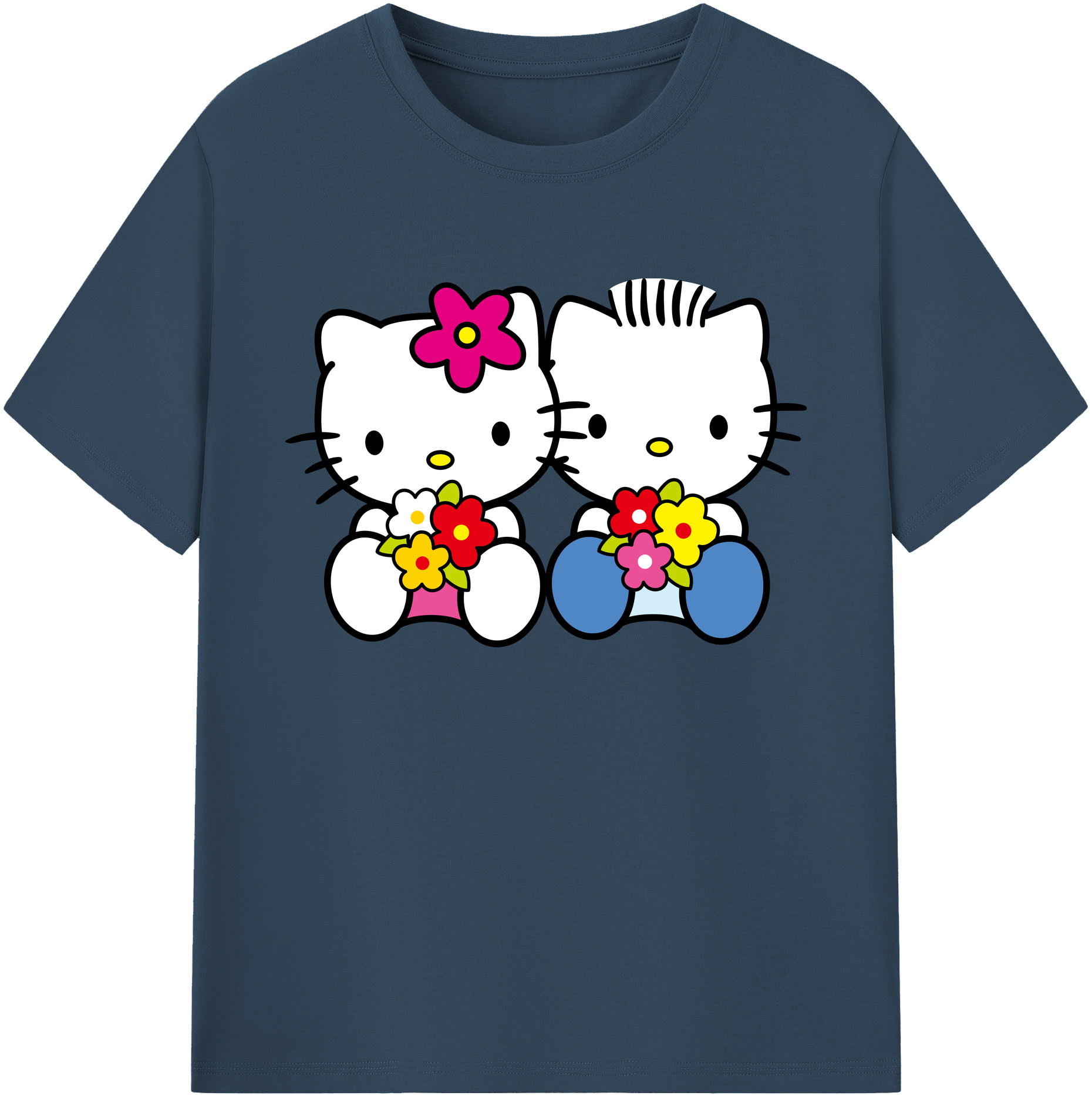 （画像用） Hello Kitty ハローキティ 綿100％ メンズ半袖Tシャツ｜肌触りやわらか＆通気性