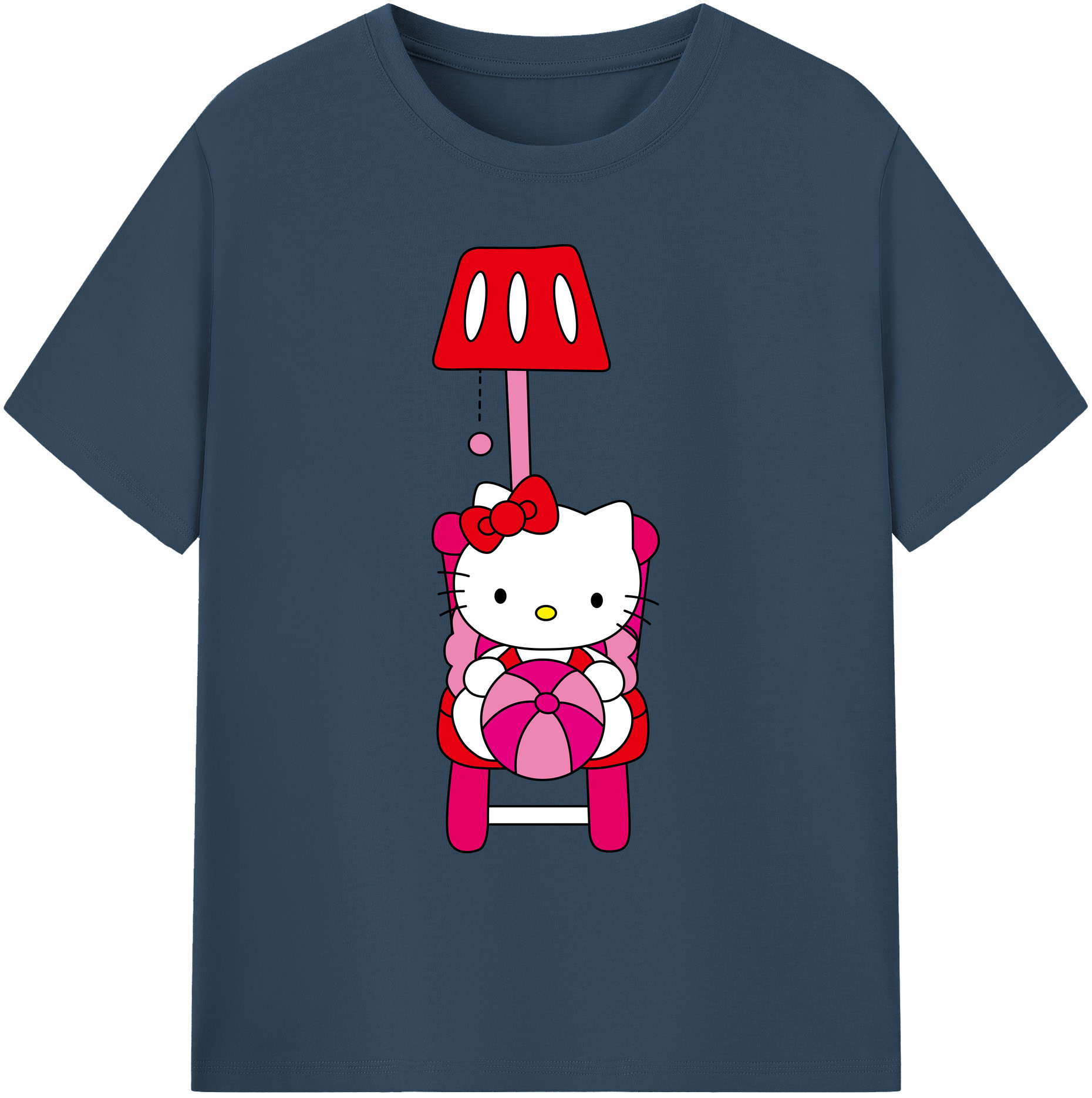 （画像用） Hello Kitty ハローキティ 綿100％ メンズ半袖Tシャツ｜肌触りやわらか＆通気性