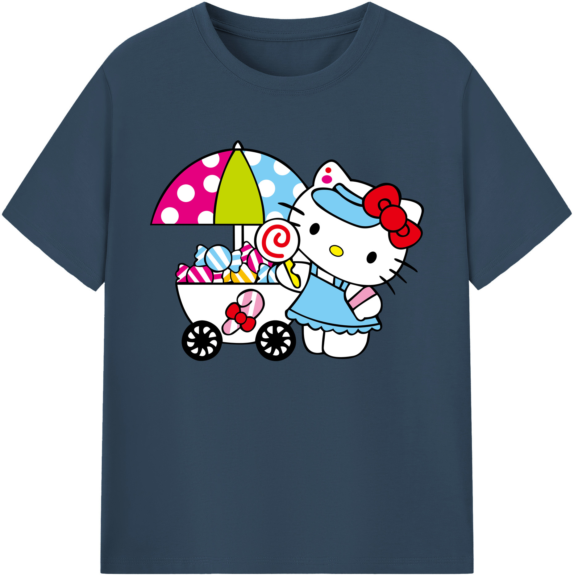 （画像用） Hello Kitty ハローキティ 綿100％ メンズ半袖Tシャツ｜肌触りやわらか＆通気性
