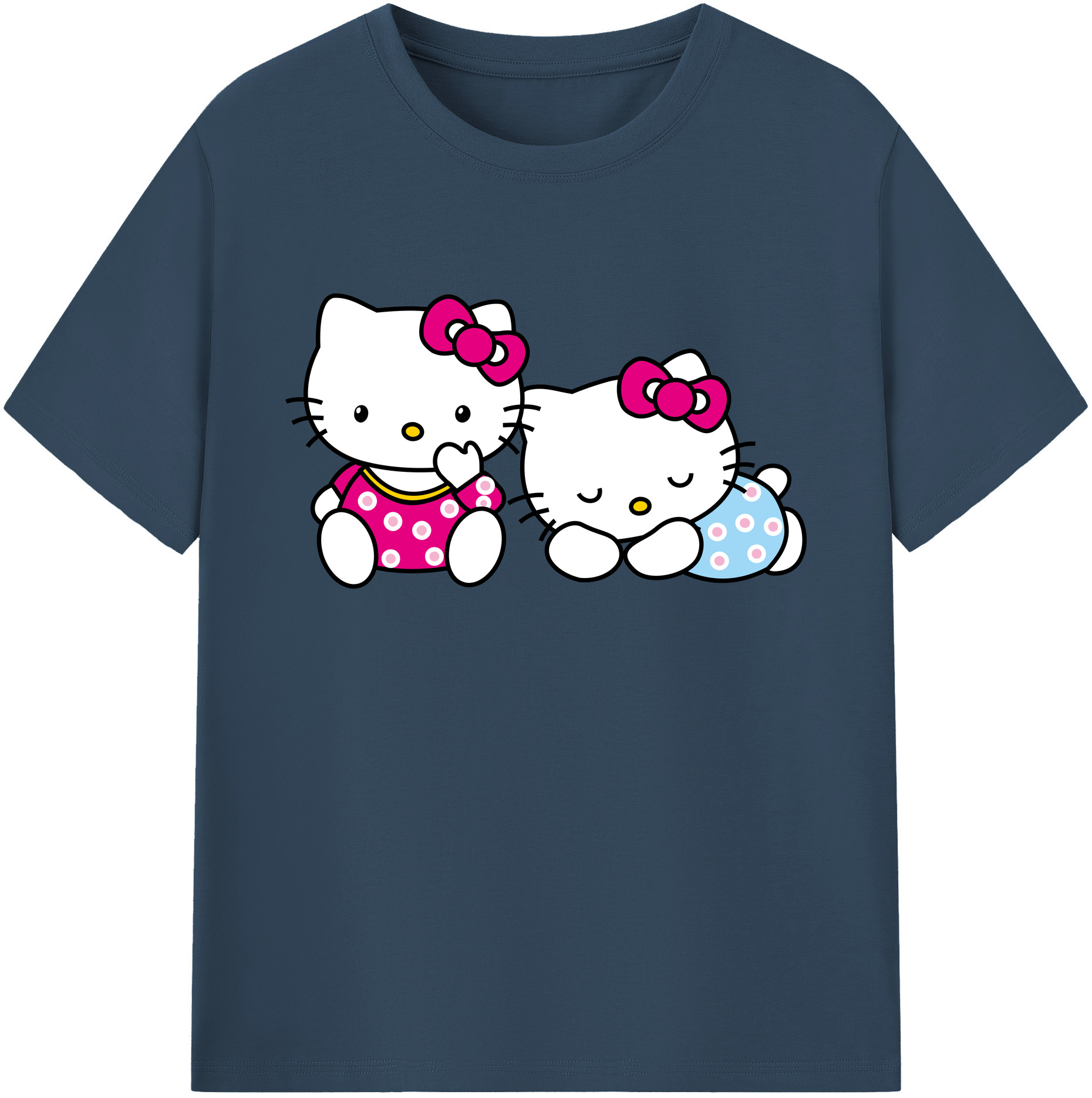 （画像用） Hello Kitty ハローキティ 綿100％ メンズ半袖Tシャツ｜肌触りやわらか＆通気性