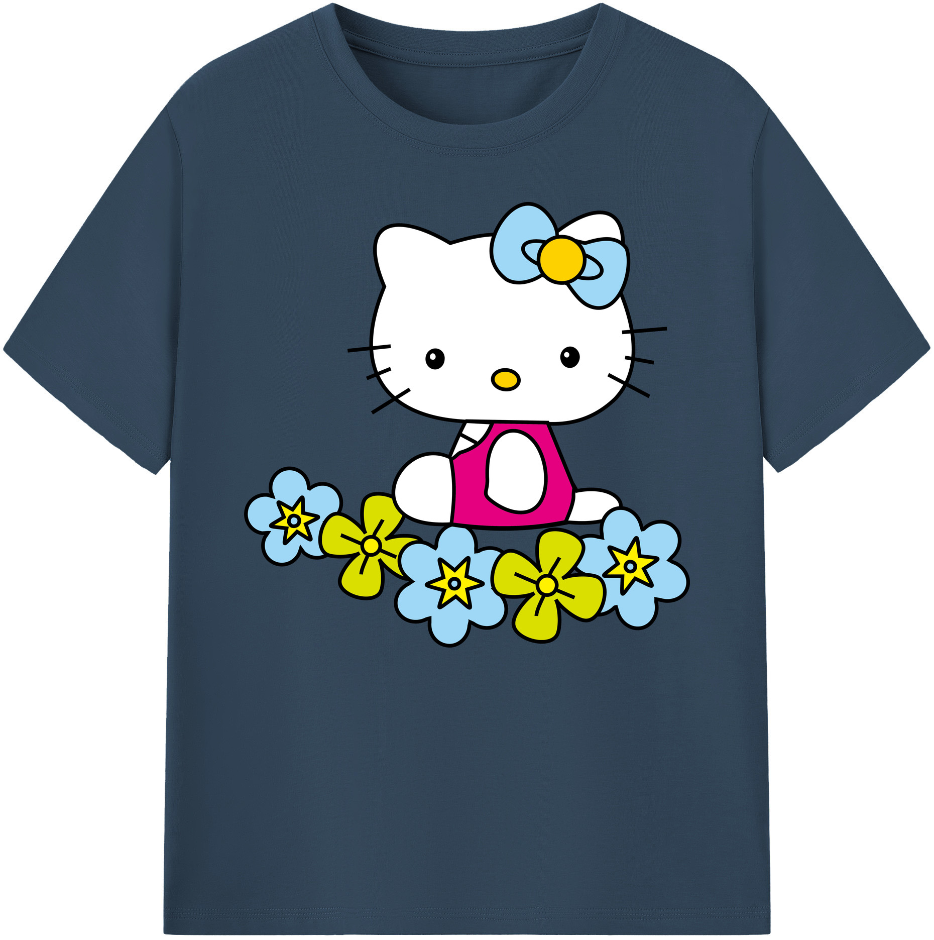 （画像用） Hello Kitty ハローキティ 綿100％ メンズ半袖Tシャツ｜肌触りやわらか＆通気性