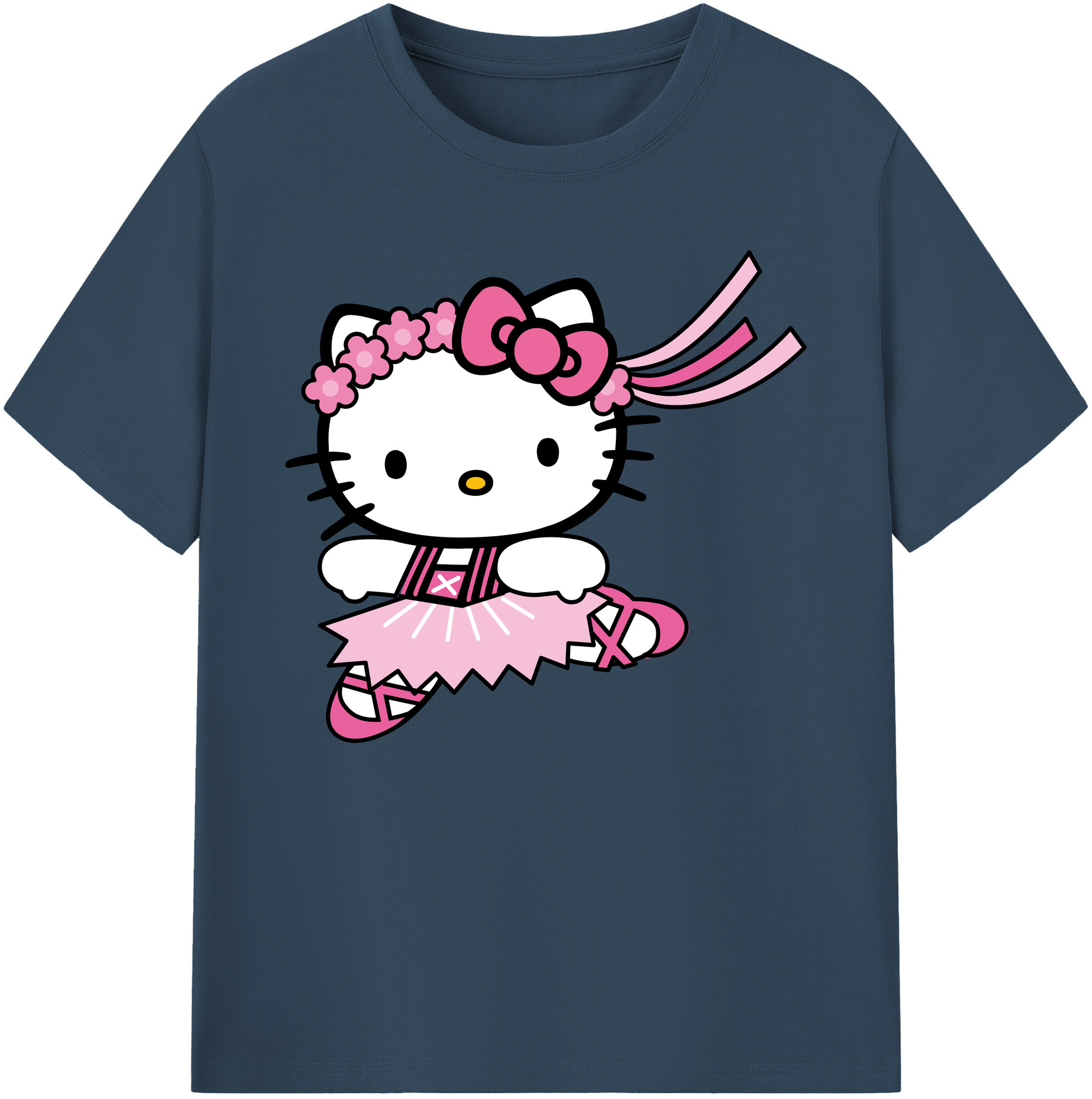 （画像用） Hello Kitty ハローキティ 綿100％ メンズ半袖Tシャツ｜肌触りやわらか＆通気性
