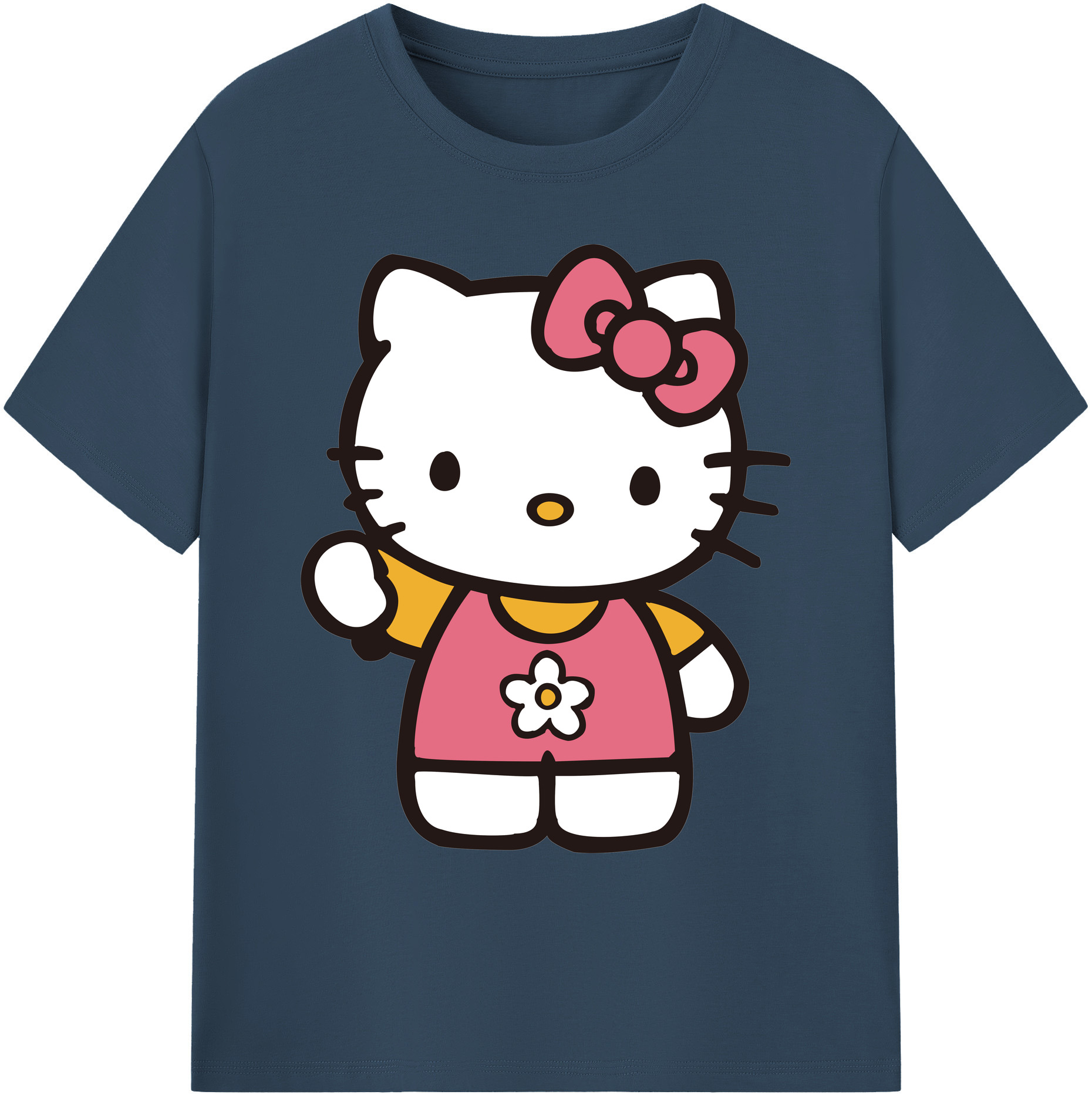 （画像用） Hello Kitty ハローキティ 綿100％ メンズ半袖Tシャツ｜肌触りやわらか＆通気性