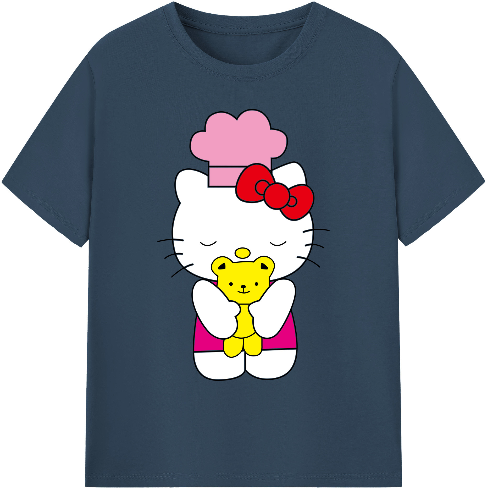 （画像用） Hello Kitty ハローキティ 綿100％ メンズ半袖Tシャツ｜肌触りやわらか＆通気性
