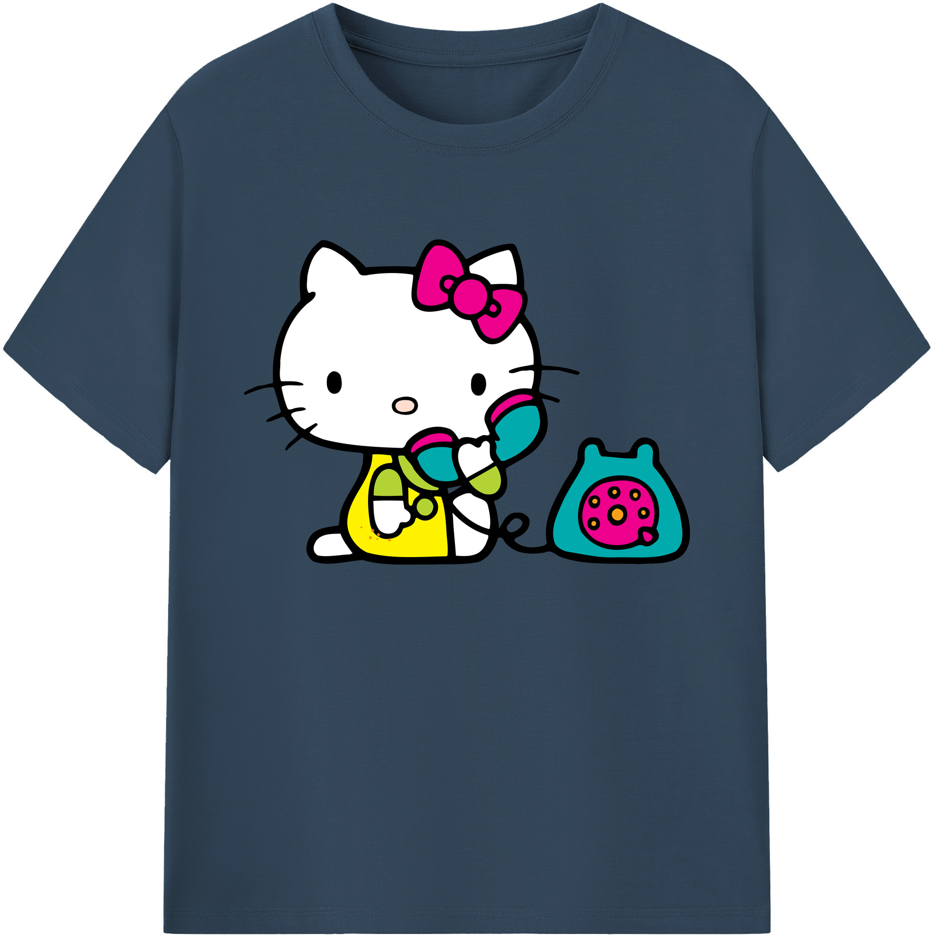 （画像用） Hello Kitty ハローキティ 綿100％ メンズ半袖Tシャツ｜肌触りやわらか＆通気性