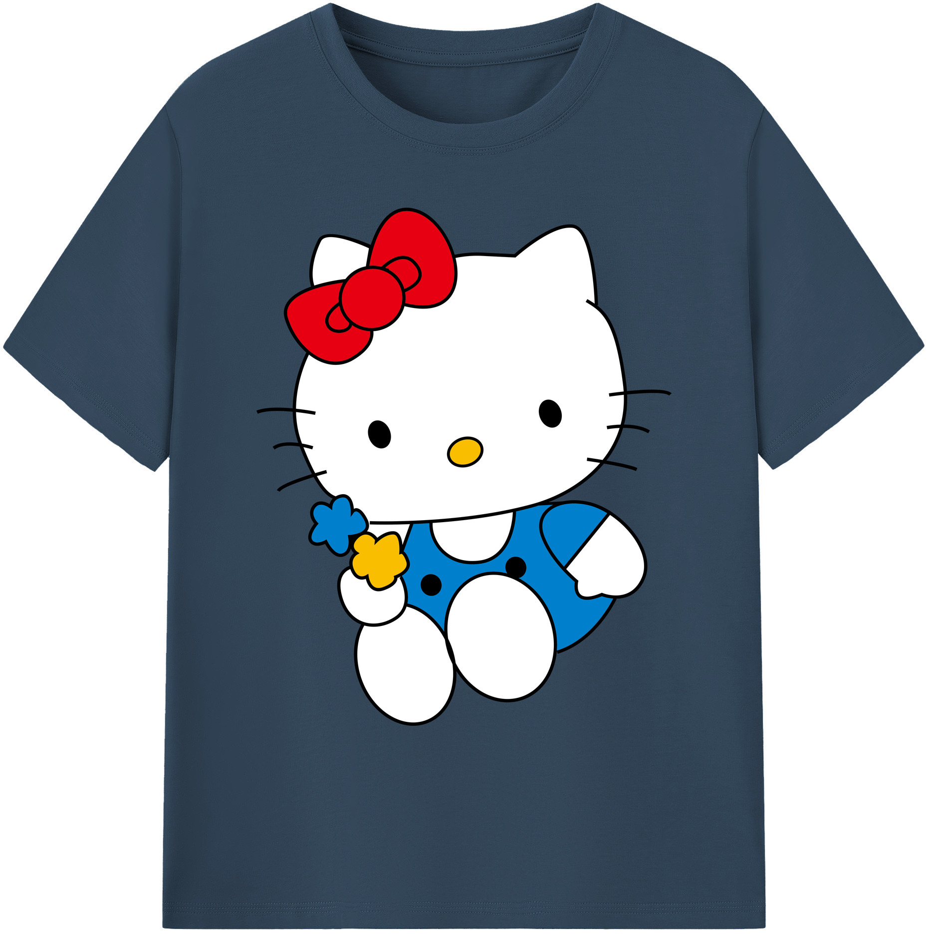 （画像用） Hello Kitty ハローキティ 綿100％ メンズ半袖Tシャツ｜肌触りやわらか＆通気性