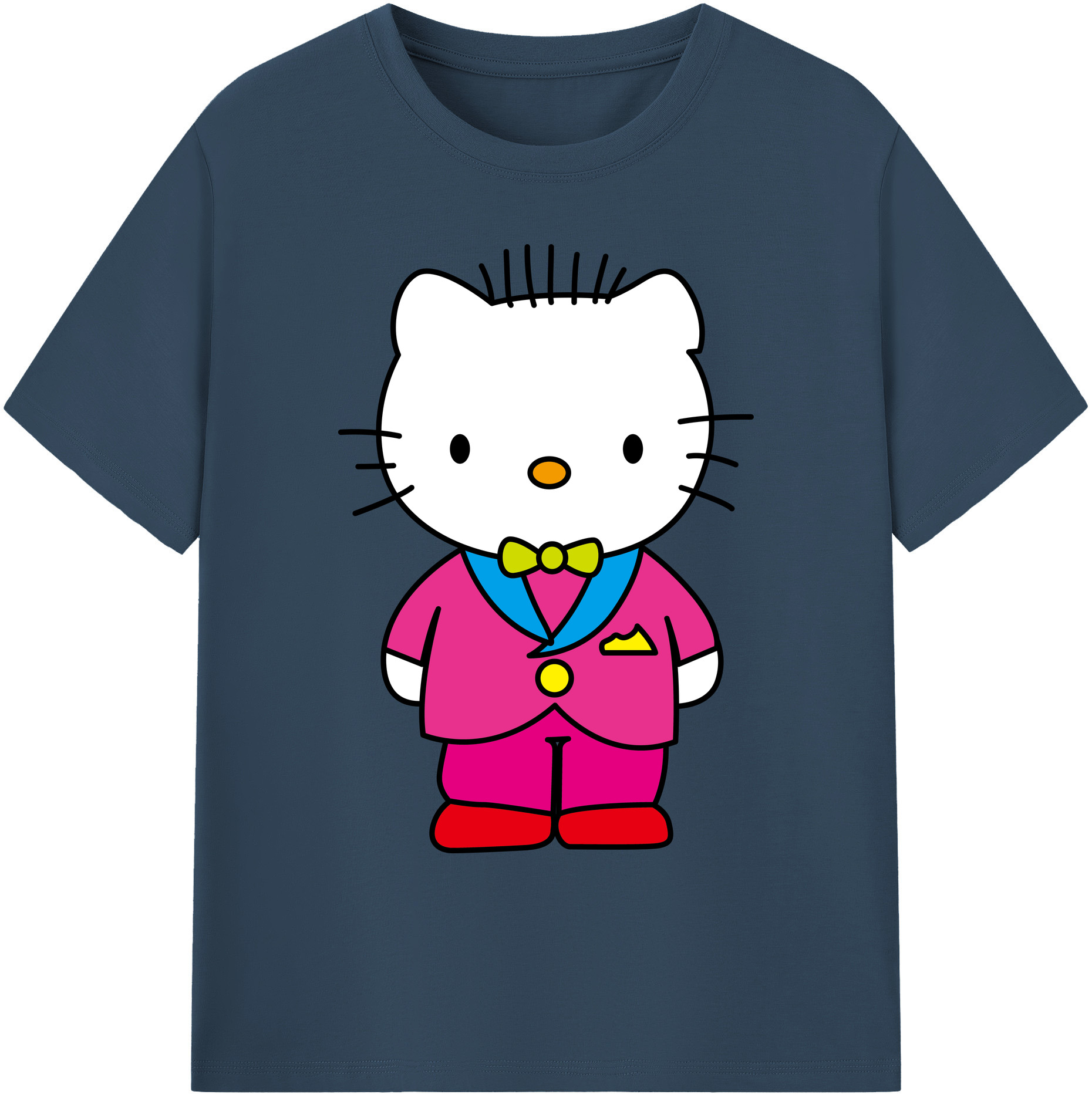 （画像用） Hello Kitty ハローキティ 綿100％ メンズ半袖Tシャツ｜肌触りやわらか＆通気性