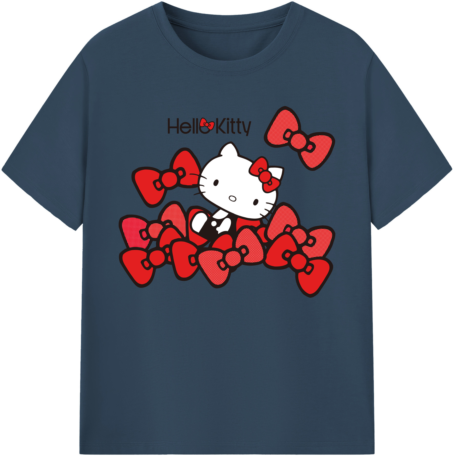 （画像用） Hello Kitty ハローキティ 綿100％ メンズ半袖Tシャツ｜肌触りやわらか＆通気性