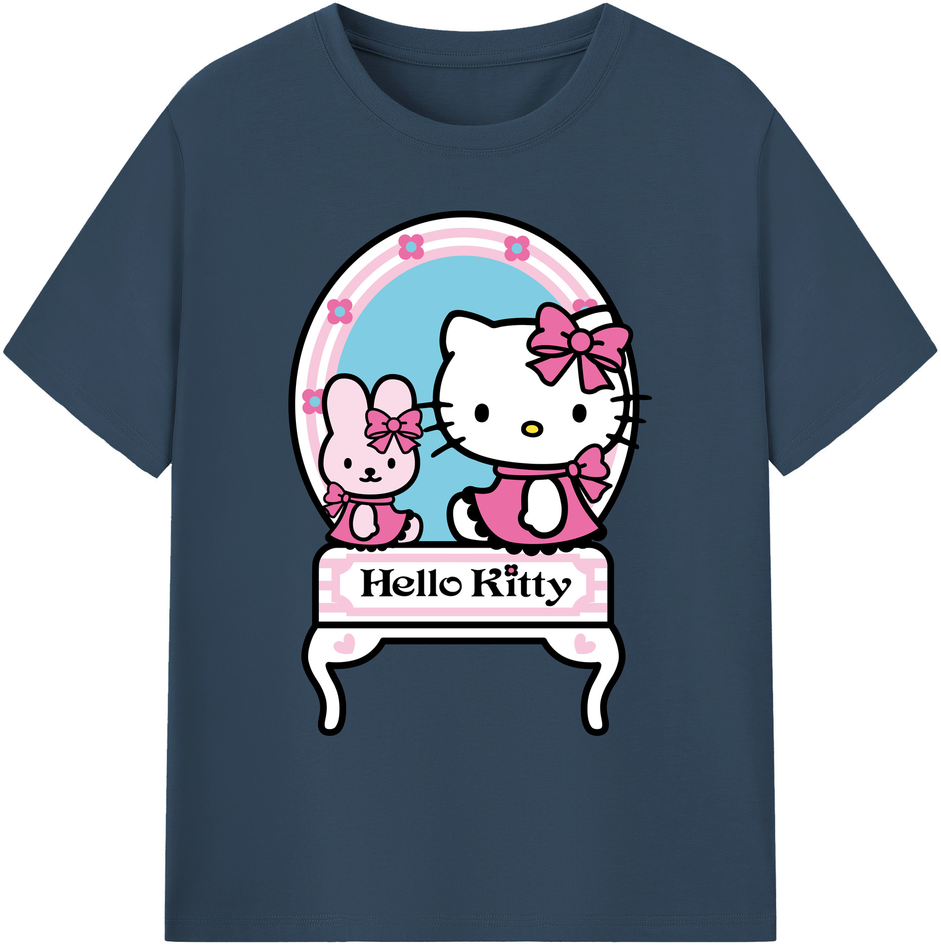 （画像用） Hello Kitty ハローキティ 綿100％ メンズ半袖Tシャツ｜肌触りやわらか＆通気性