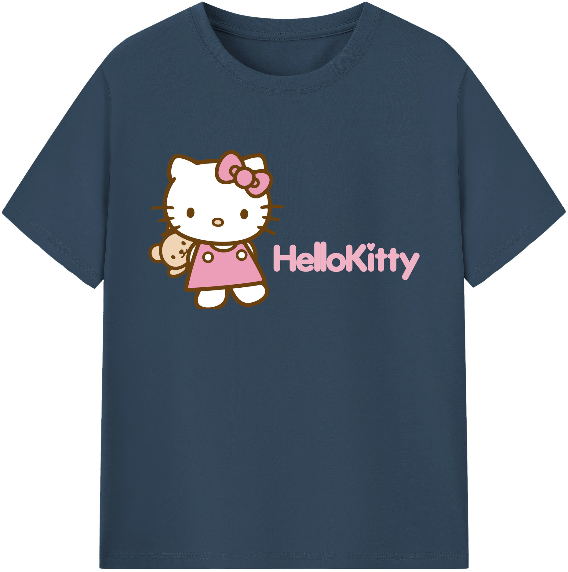（画像用） Hello Kitty ハローキティ 綿100％ メンズ半袖Tシャツ｜肌触りやわらか＆通気性