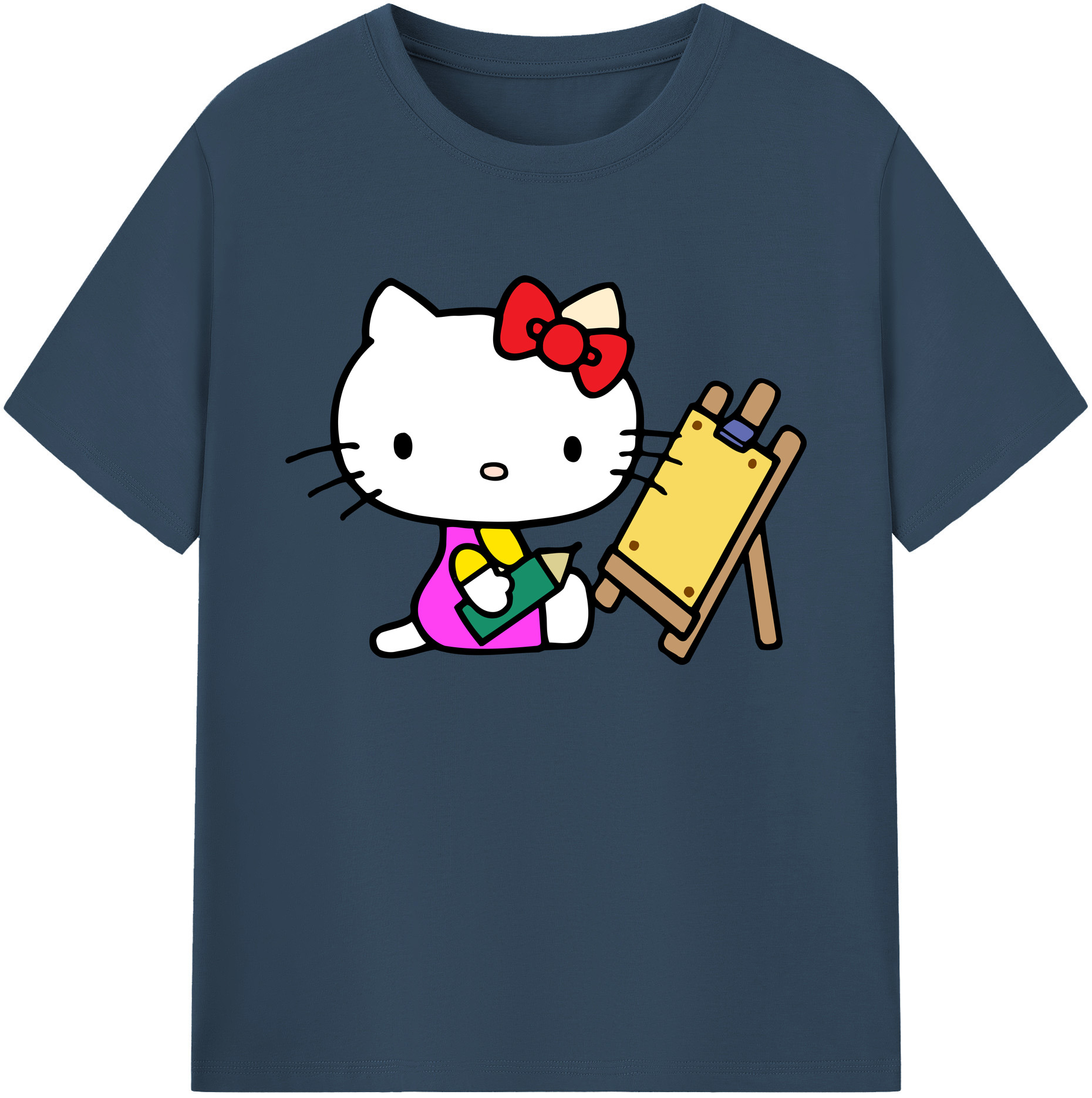 （画像用） Hello Kitty ハローキティ 綿100％ メンズ半袖Tシャツ｜肌触りやわらか＆通気性