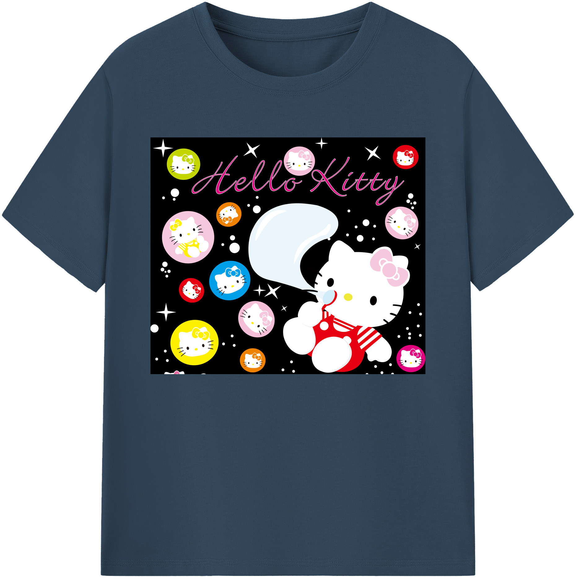 （画像用） Hello Kitty ハローキティ 綿100％ メンズ半袖Tシャツ｜肌触りやわらか＆通気性