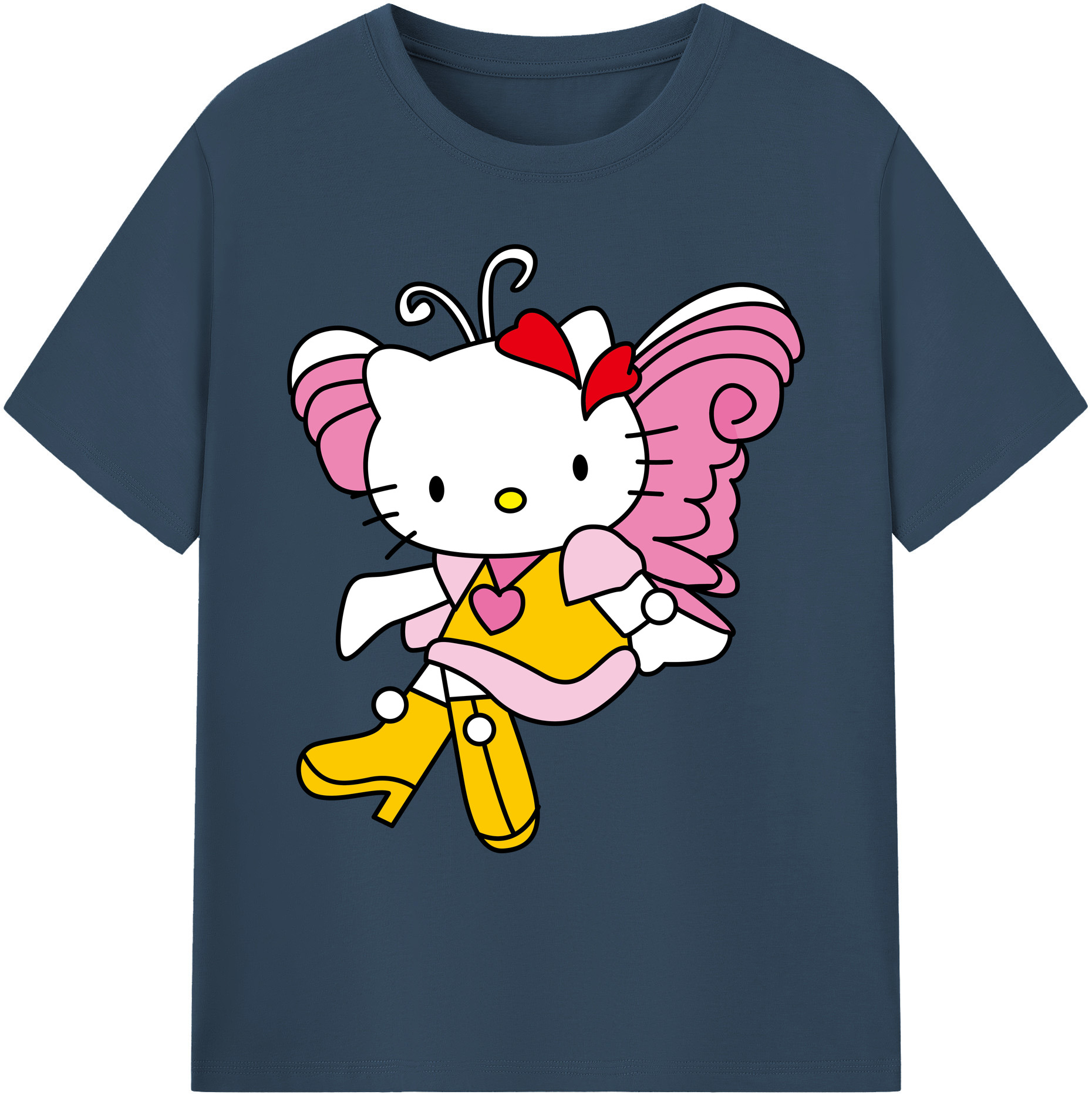 （画像用） Hello Kitty ハローキティ 綿100％ メンズ半袖Tシャツ｜肌触りやわらか＆通気性