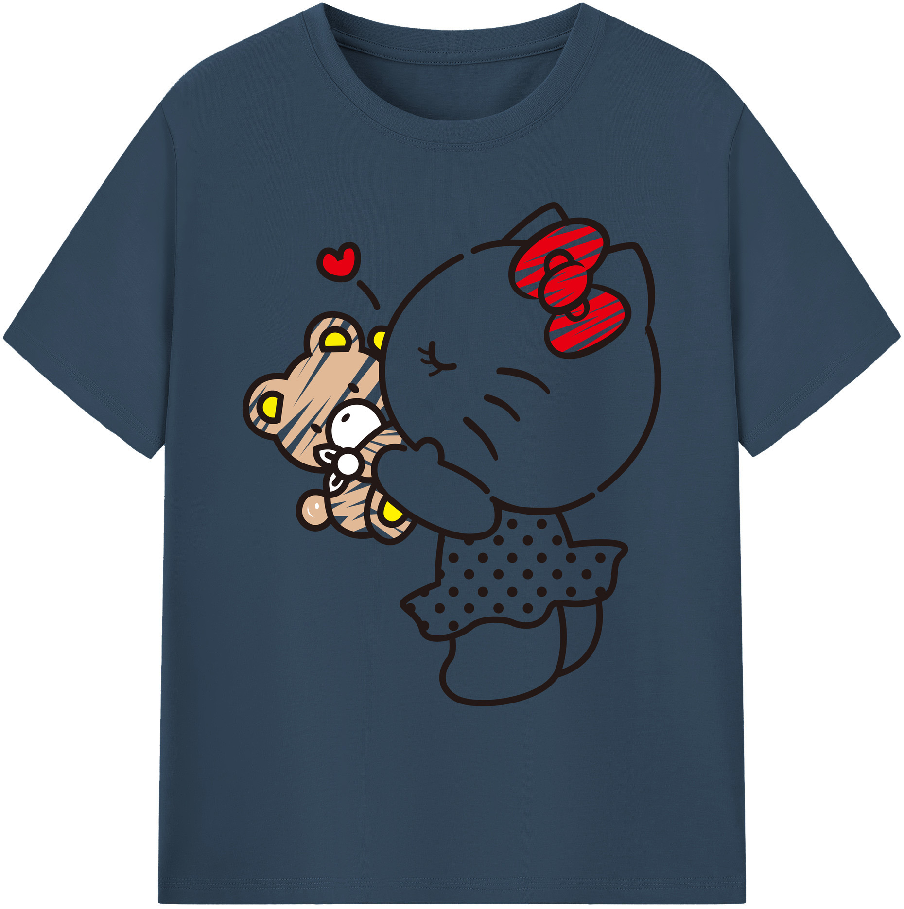 （画像用） Hello Kitty ハローキティ 綿100％ メンズ半袖Tシャツ｜肌触りやわらか＆通気性