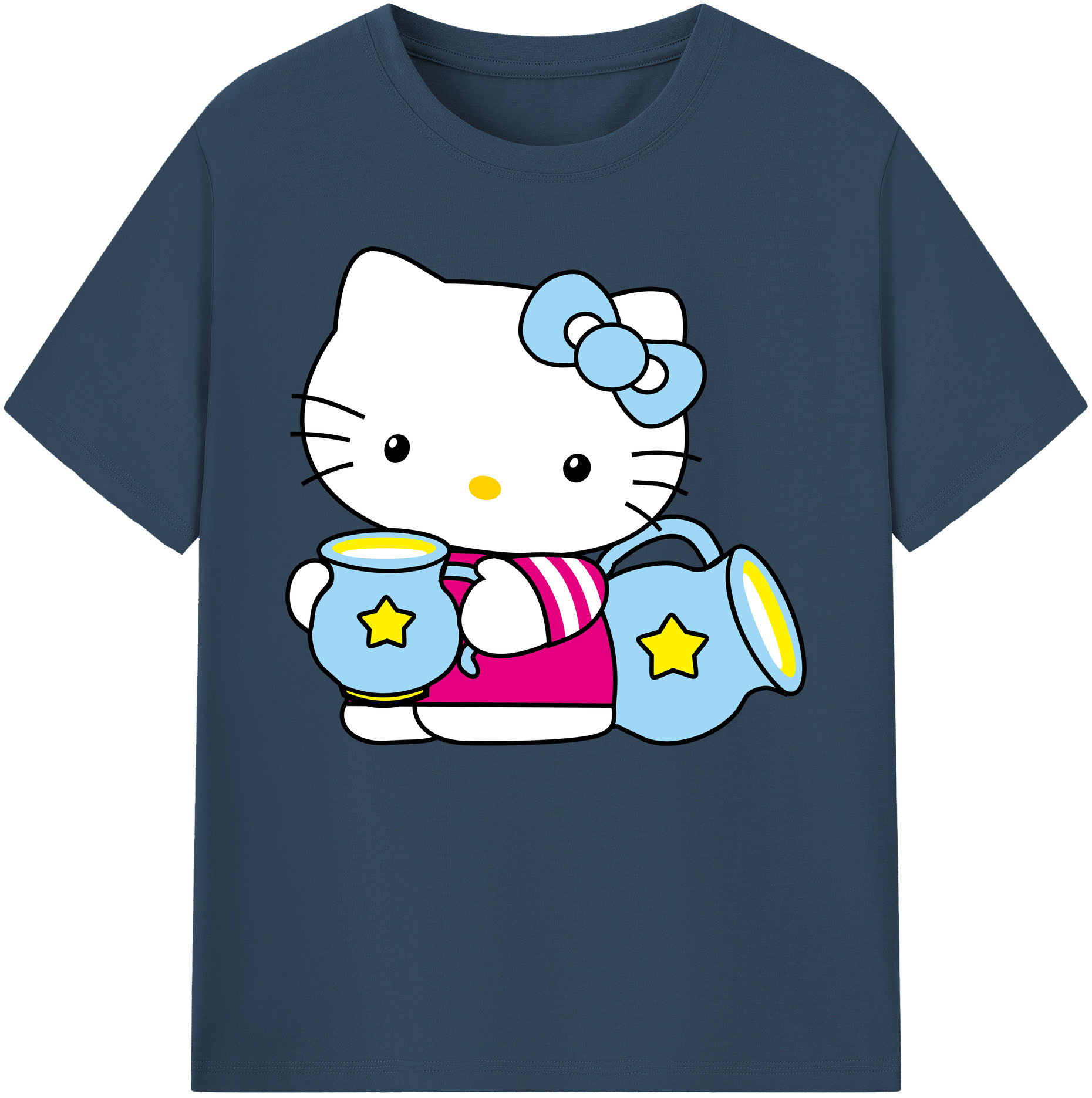 （画像用） Hello Kitty ハローキティ 綿100％ メンズ半袖Tシャツ｜肌触りやわらか＆通気性
