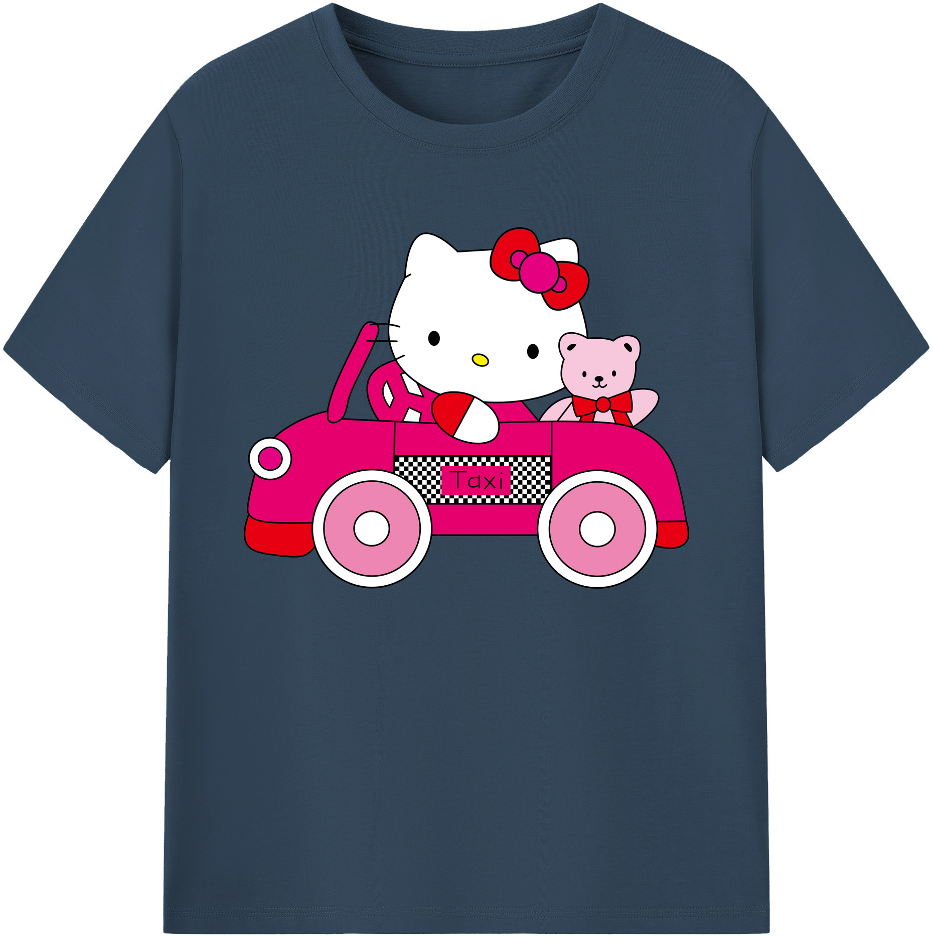 （画像用） Hello Kitty ハローキティ 綿100％ メンズ半袖Tシャツ｜肌触りやわらか＆通気性
