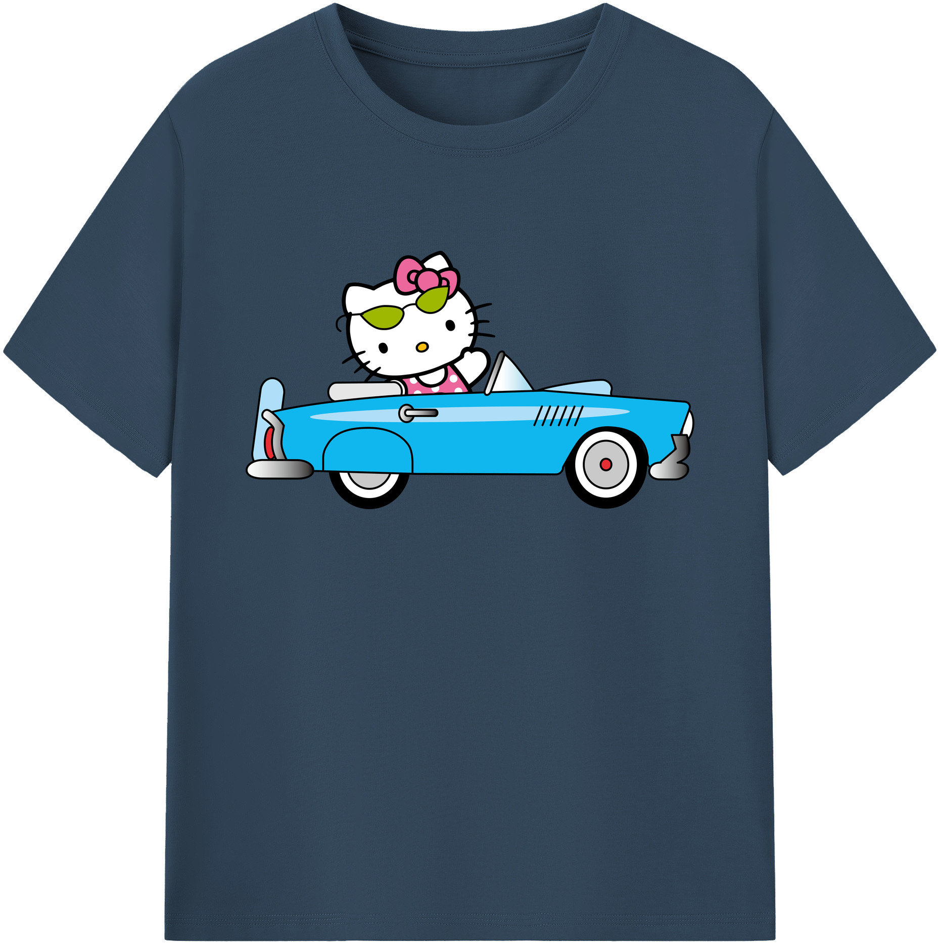 （画像用） Hello Kitty ハローキティ 綿100％ メンズ半袖Tシャツ｜肌触りやわらか＆通気性