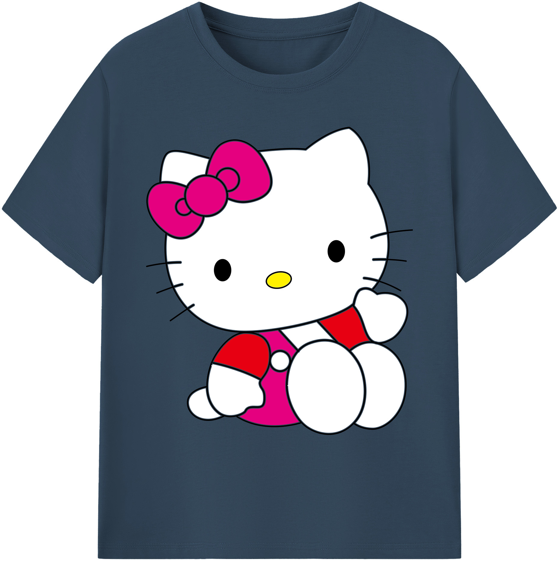 （画像用） Hello Kitty ハローキティ 綿100％ メンズ半袖Tシャツ｜肌触りやわらか＆通気性