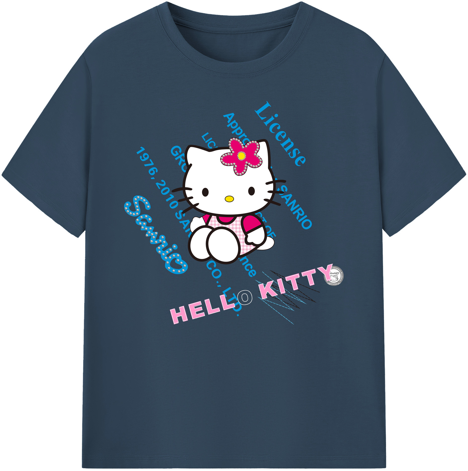 （画像用） Hello Kitty ハローキティ 綿100％ メンズ半袖Tシャツ｜肌触りやわらか＆通気性