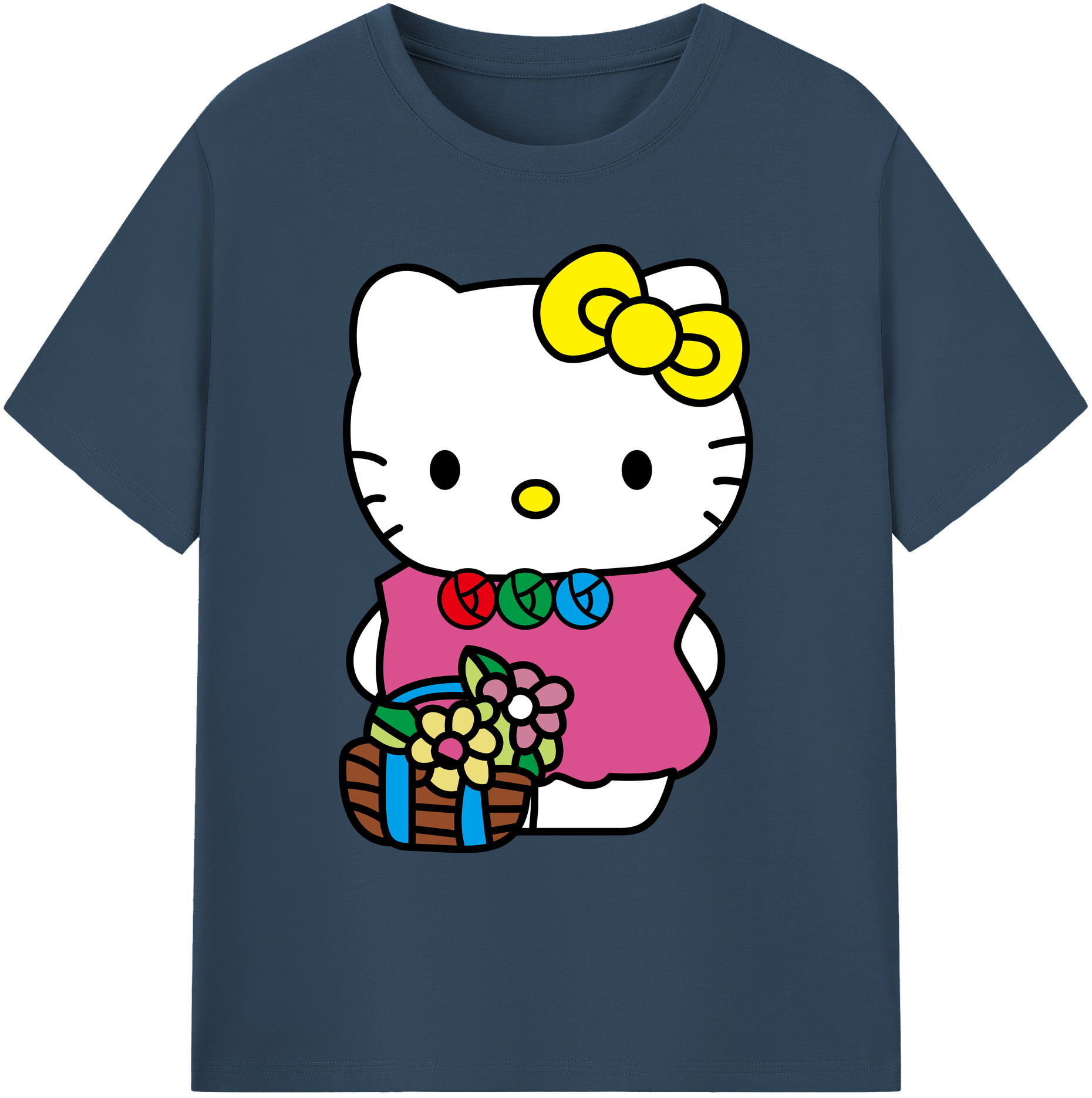 （画像用） Hello Kitty ハローキティ 綿100％ メンズ半袖Tシャツ｜肌触りやわらか＆通気性