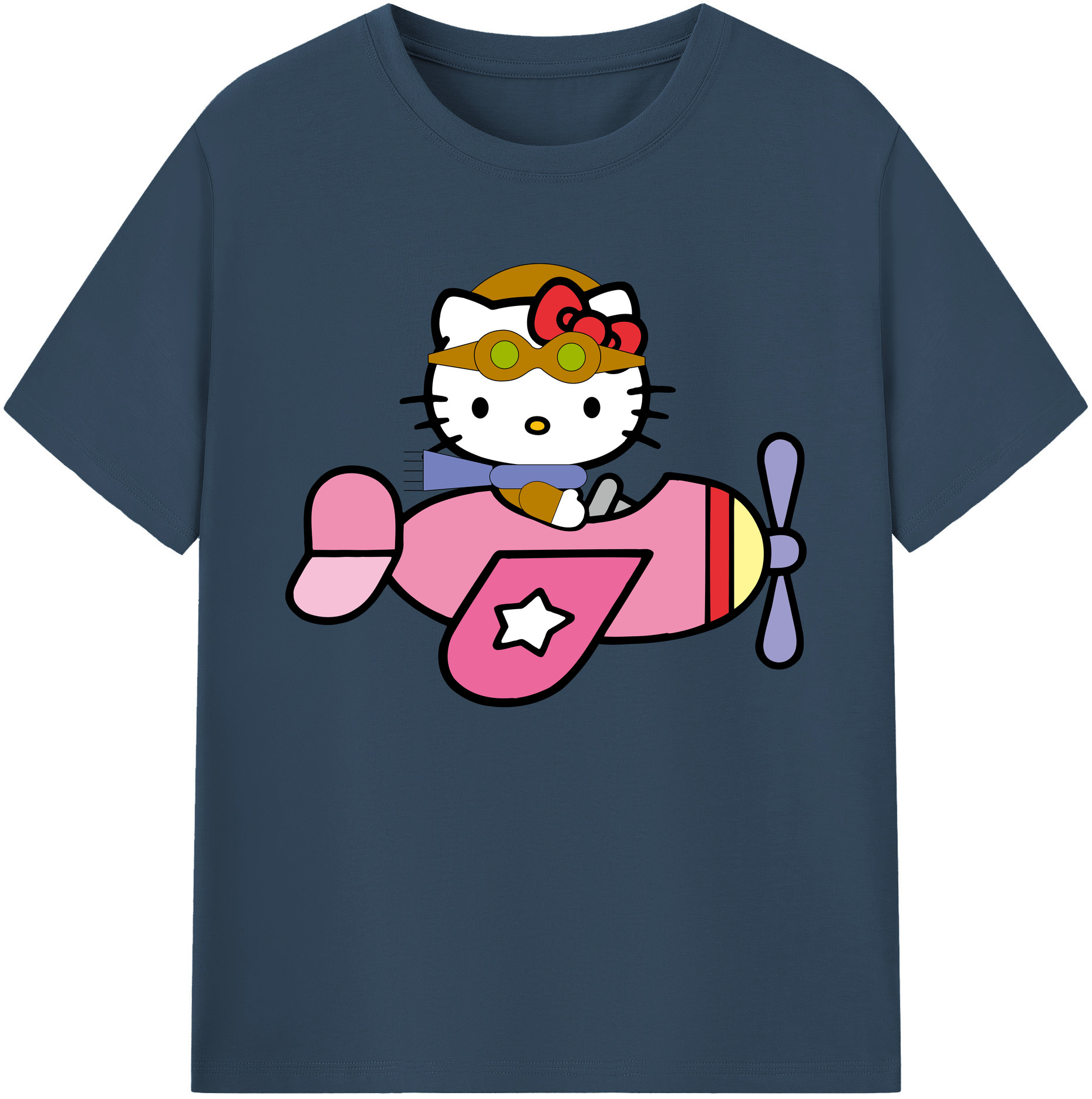 （画像用） Hello Kitty ハローキティ 綿100％ メンズ半袖Tシャツ｜肌触りやわらか＆通気性