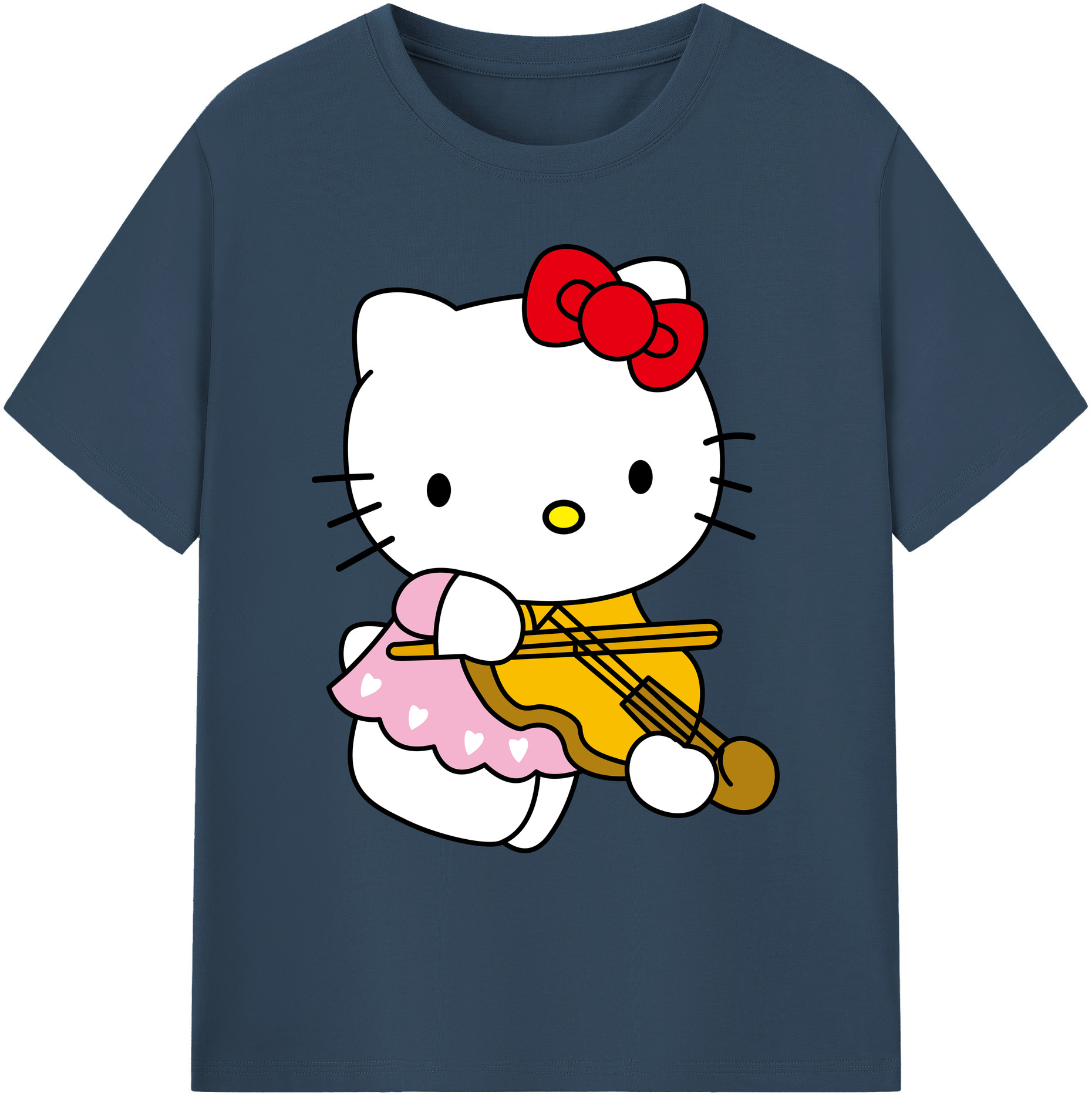 （画像用） Hello Kitty ハローキティ 綿100％ メンズ半袖Tシャツ｜肌触りやわらか＆通気性