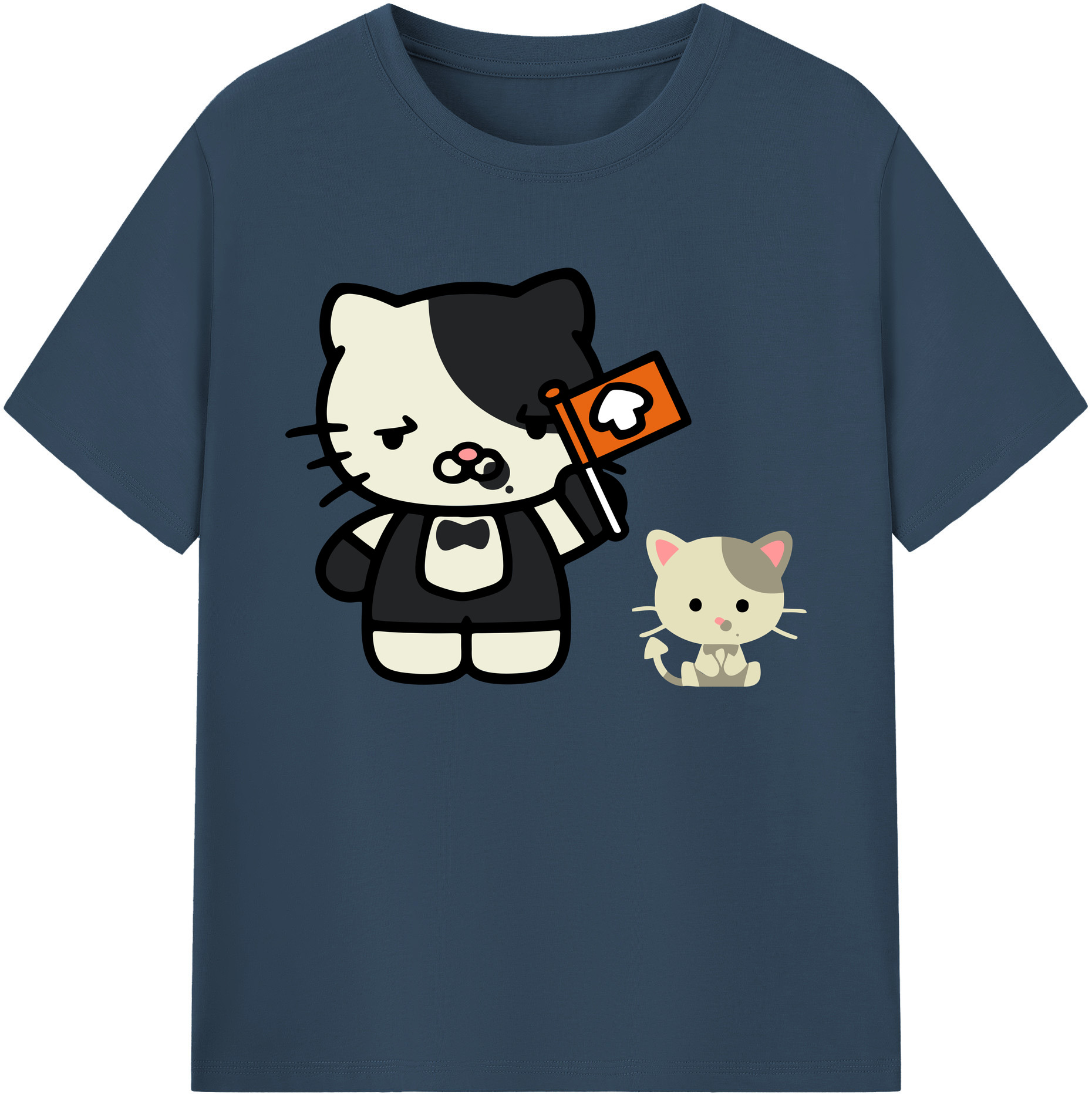 （画像用） Hello Kitty ハローキティ 綿100％ メンズ半袖Tシャツ｜肌触りやわらか＆通気性