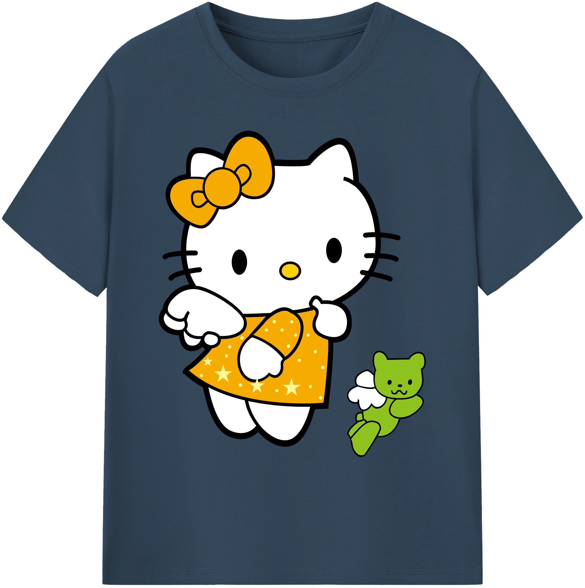 （画像用） Hello Kitty ハローキティ 綿100％ メンズ半袖Tシャツ｜肌触りやわらか＆通気性