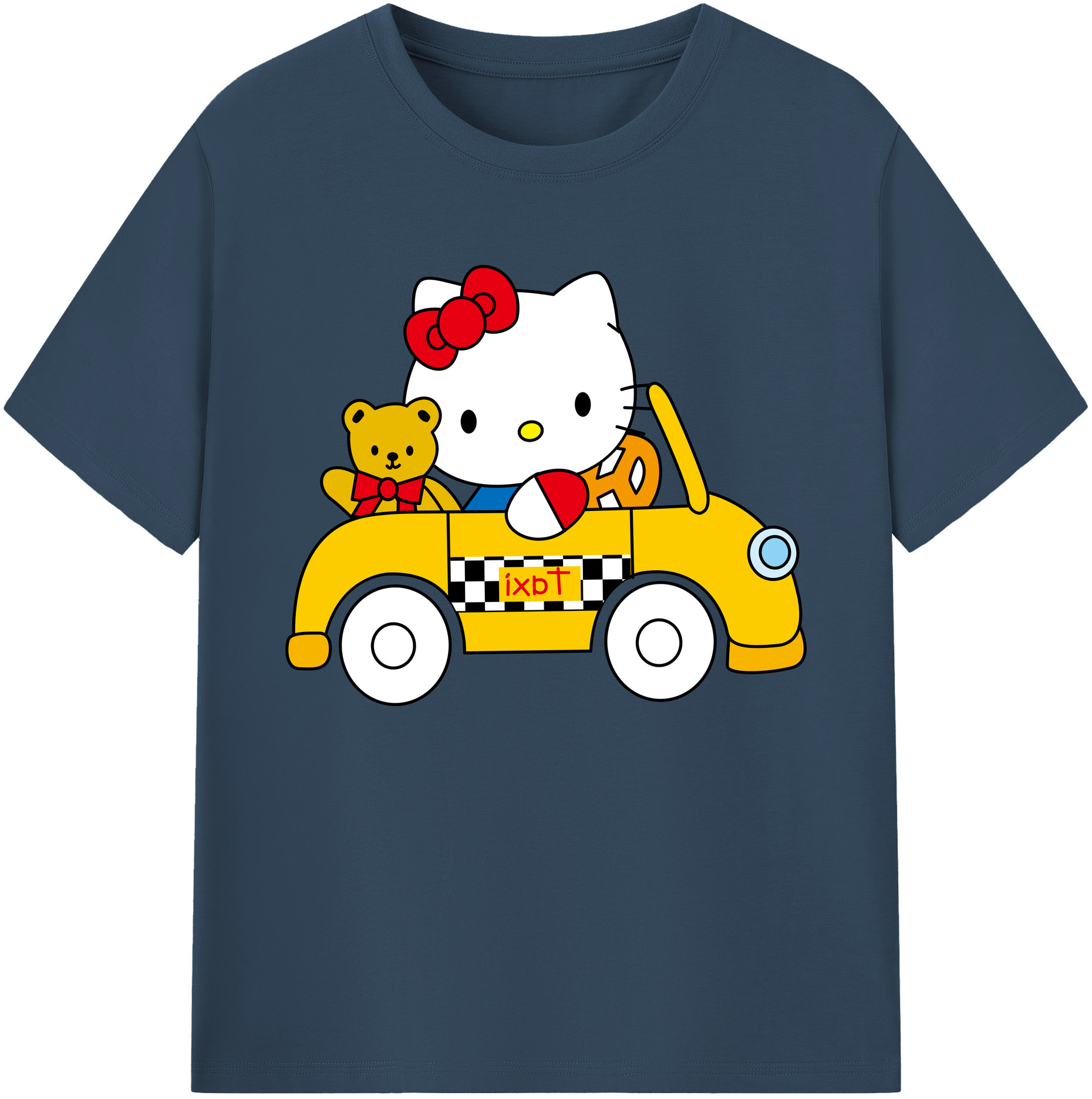 （画像用） Hello Kitty ハローキティ 綿100％ メンズ半袖Tシャツ｜肌触りやわらか＆通気性