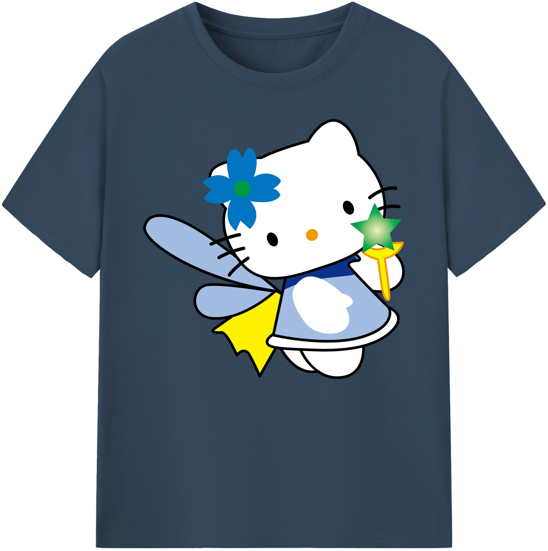 （画像用） Hello Kitty ハローキティ 綿100％ メンズ半袖Tシャツ｜肌触りやわらか＆通気性